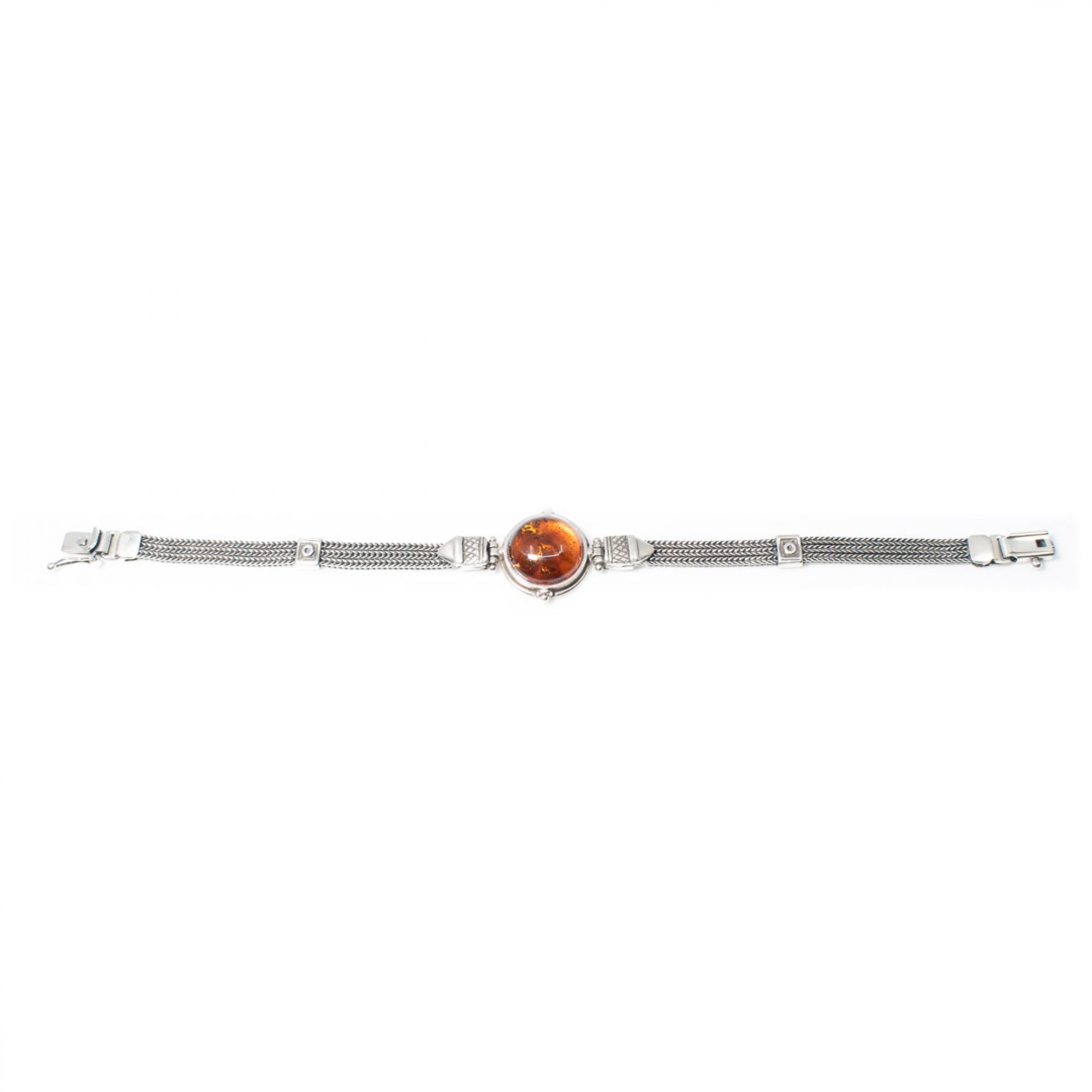 Oxidised bracelet with natural amber