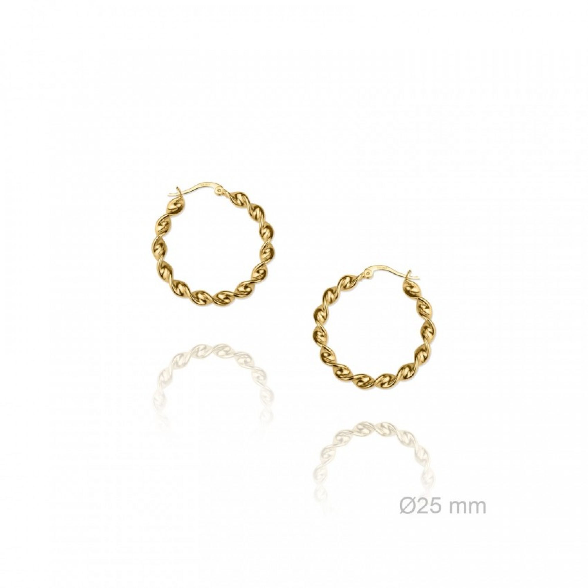 Gold plated twisted earrings