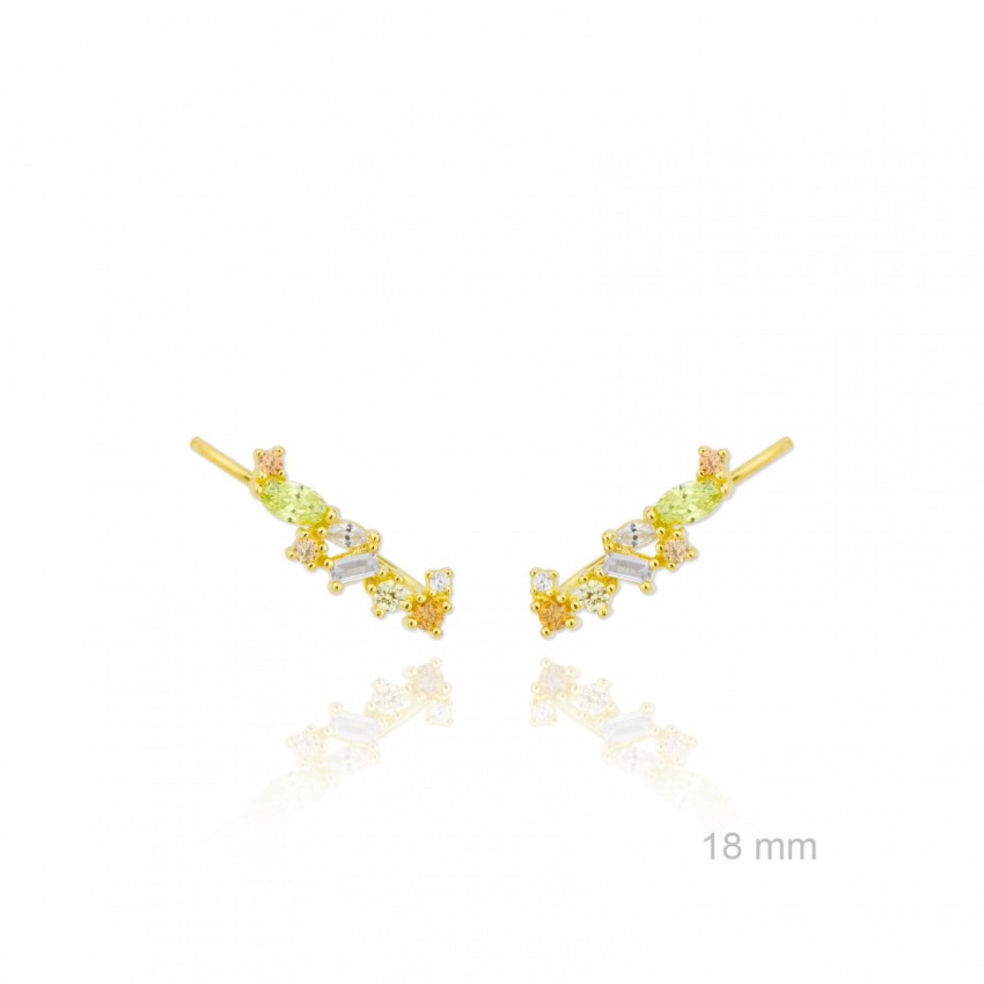 Gold plated ear climbers with zircon stones