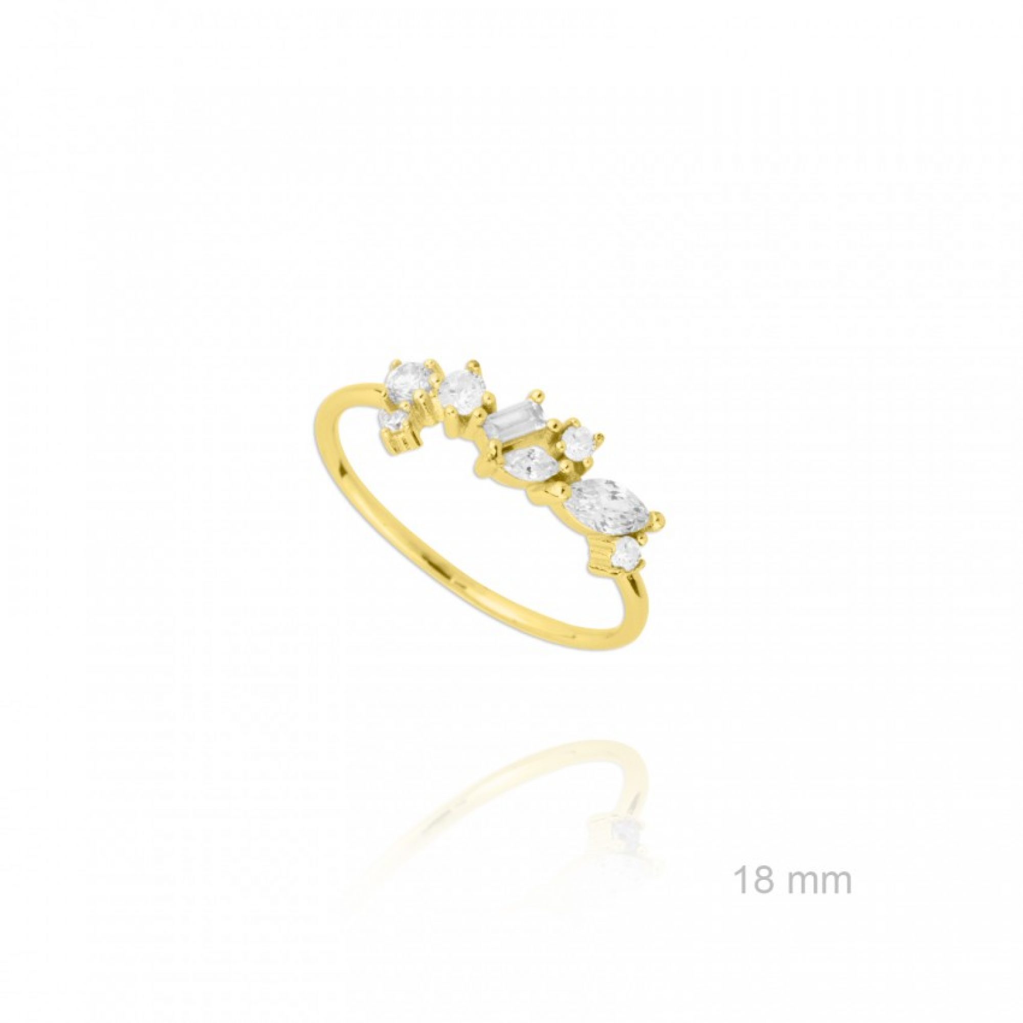 Gold plated ring with zircon stones