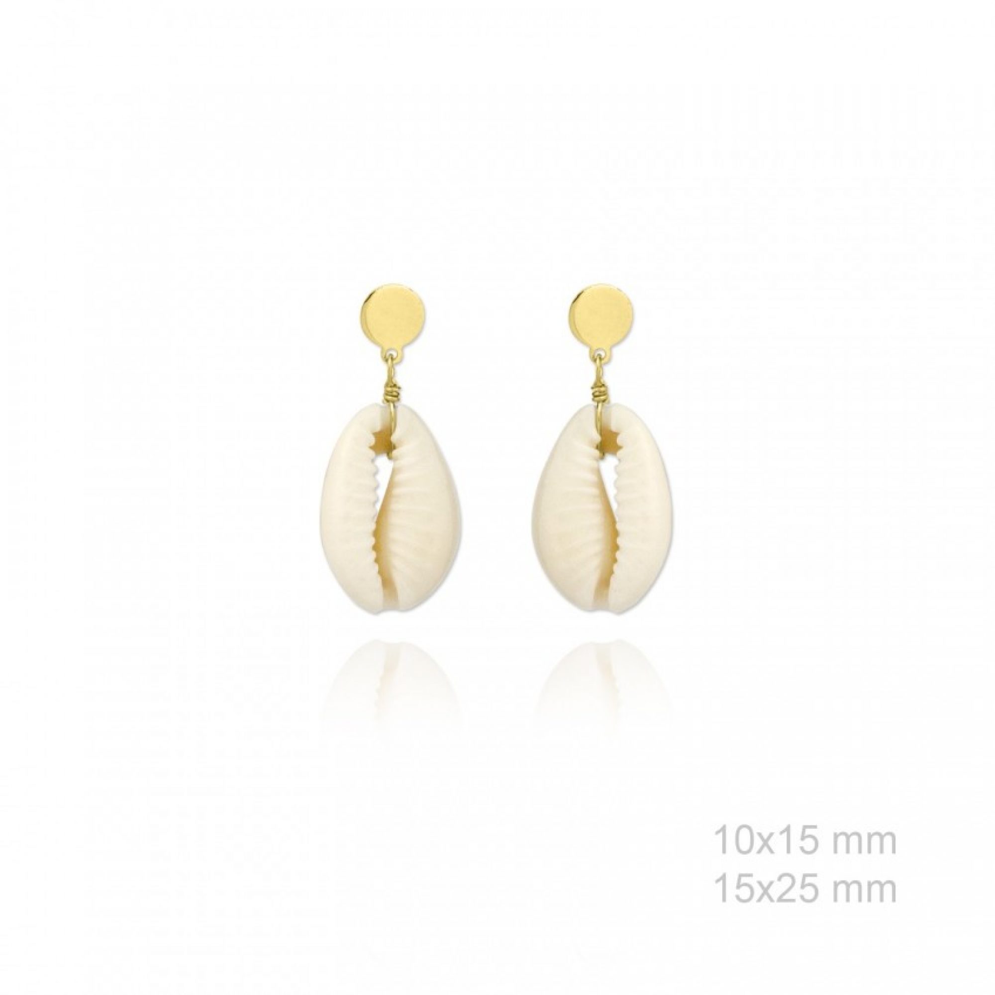 Gold plated earrings with seashells