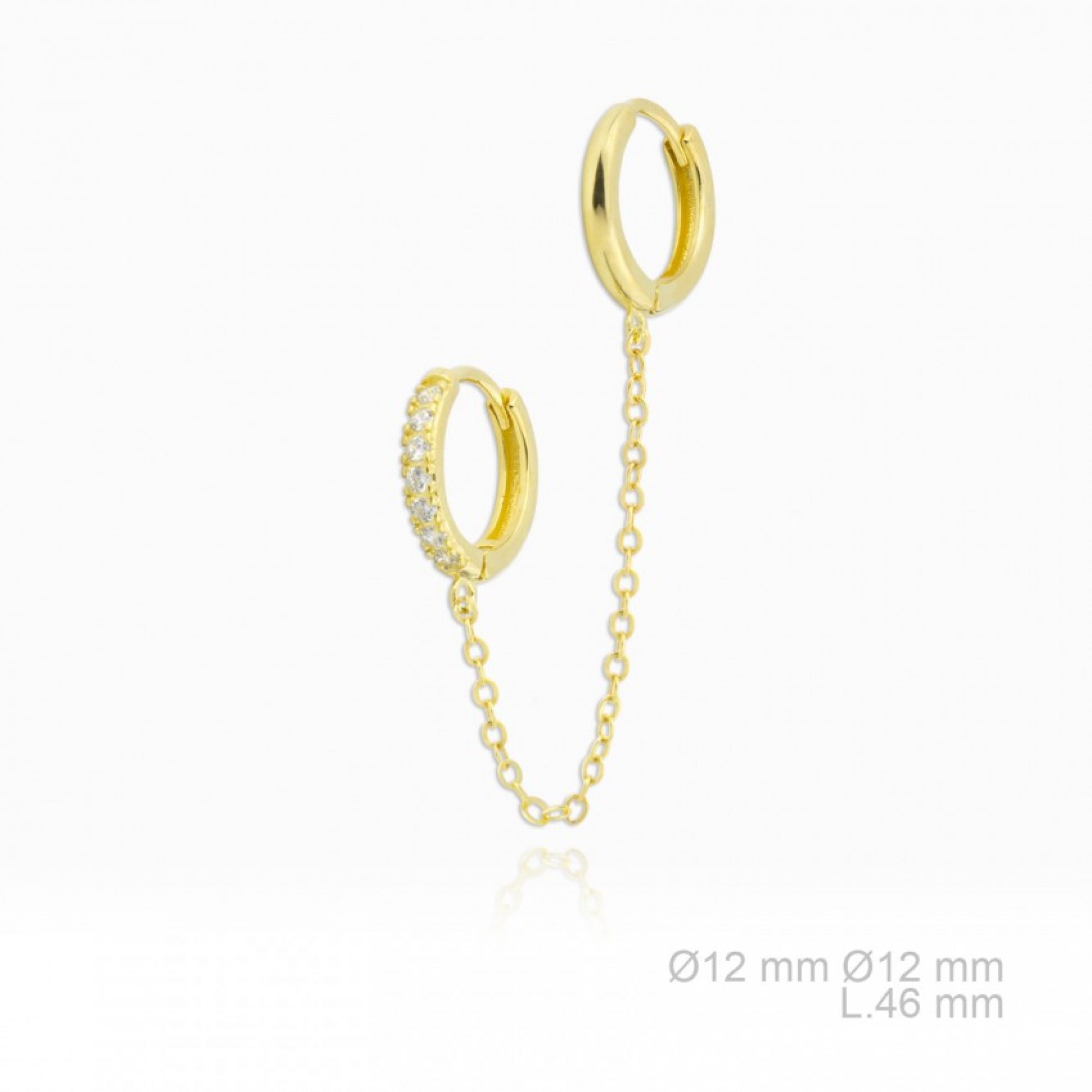 Gold plated earrings with zircon stones