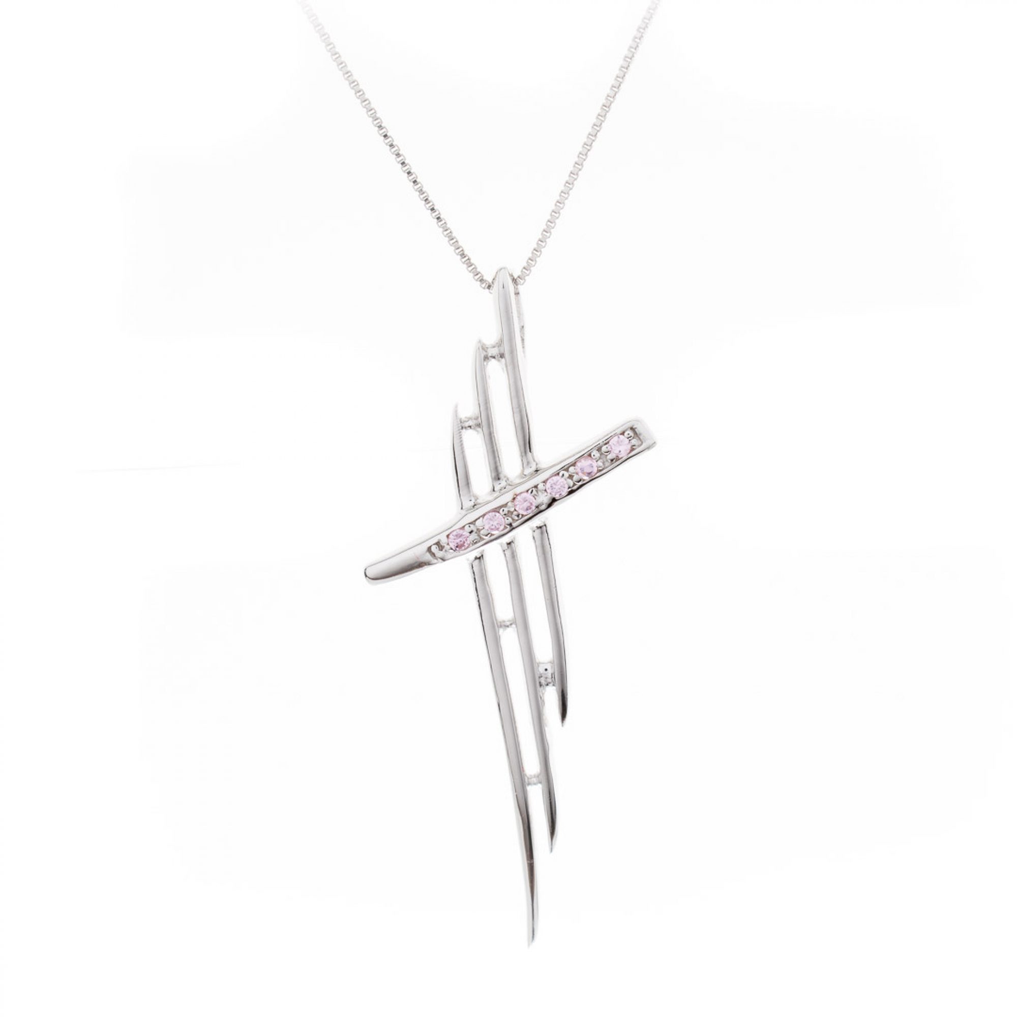 Cross necklace with zircon stones