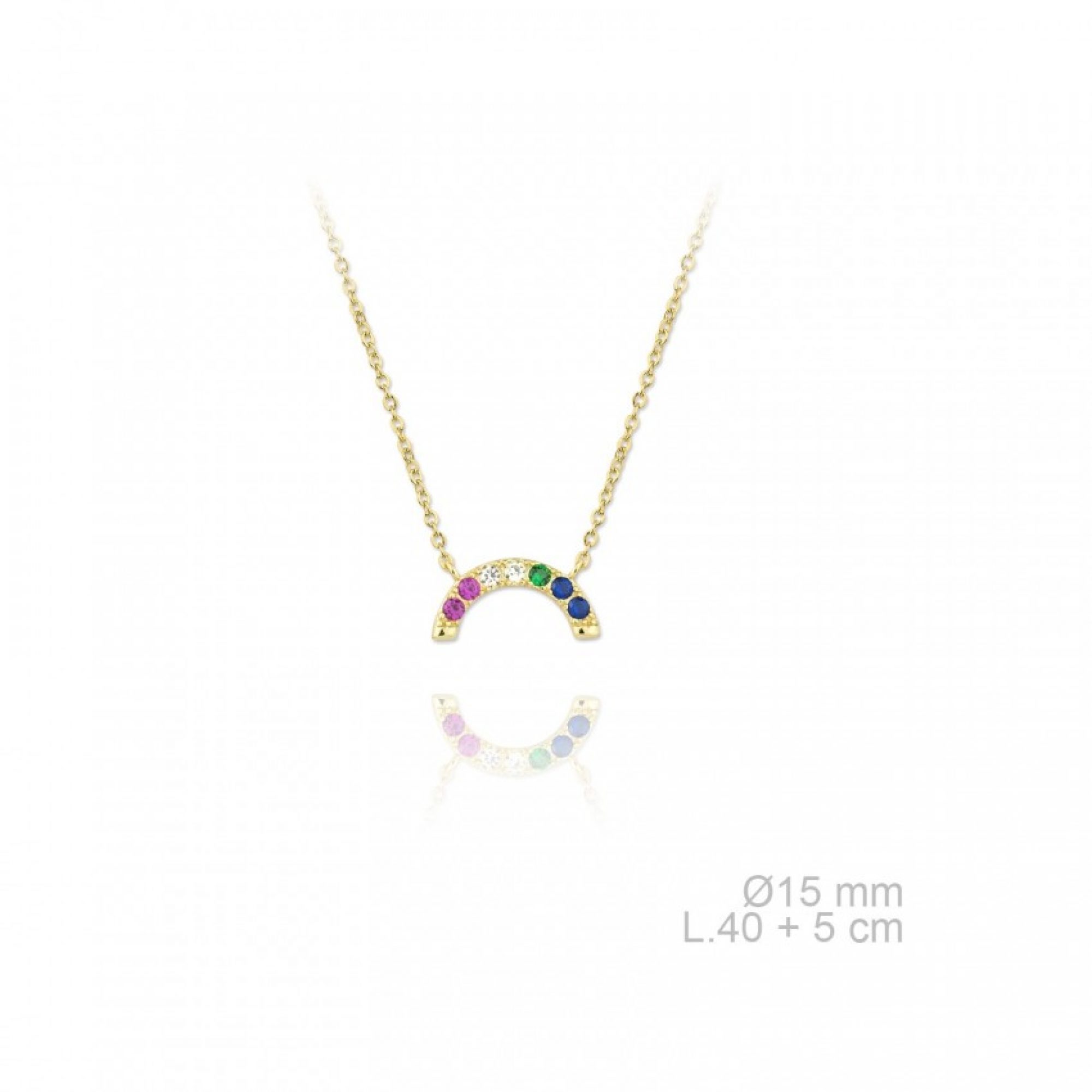 Gold plated necklace with coloured stones