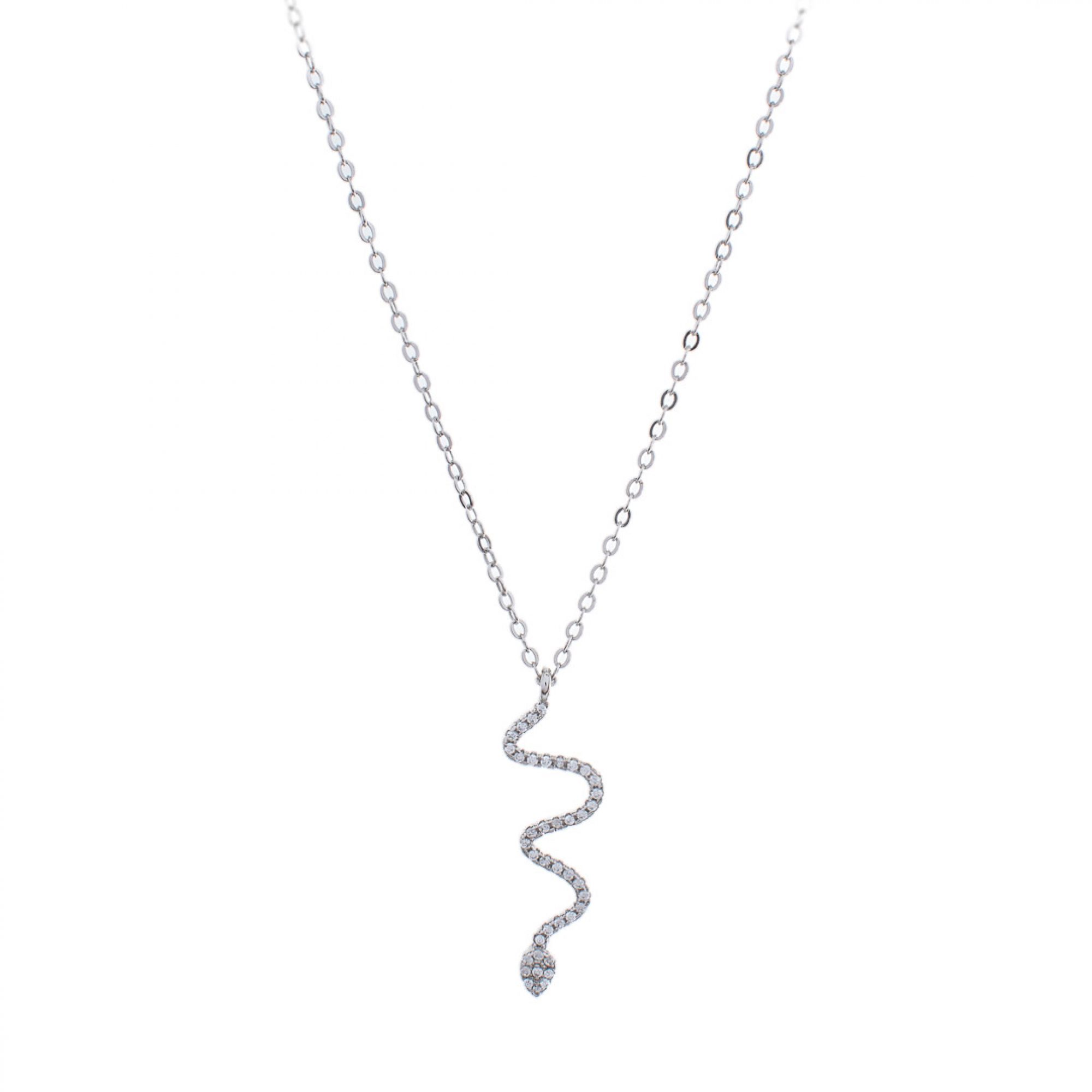 Silver necklace with zircon stones