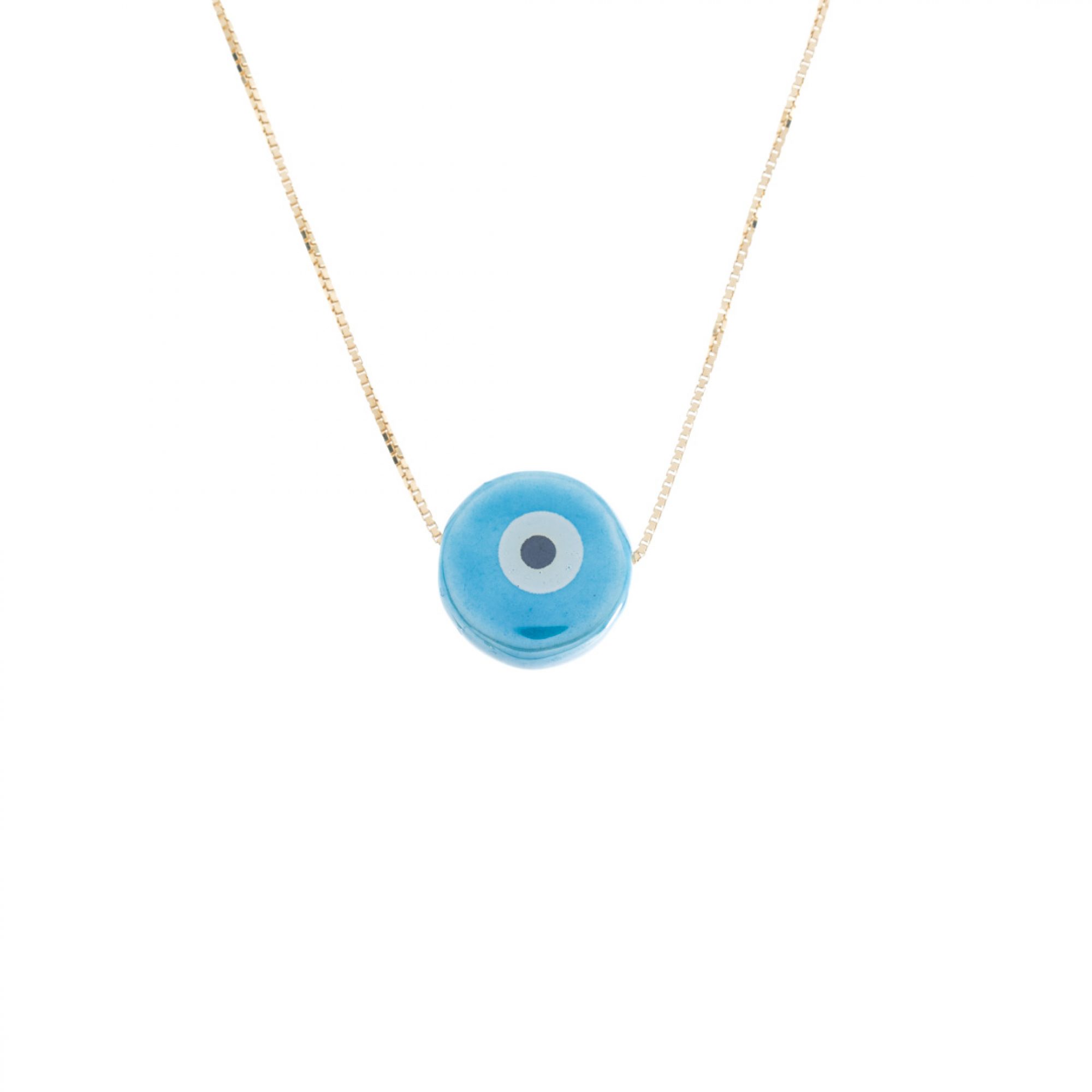 Gold plated eye bead necklace