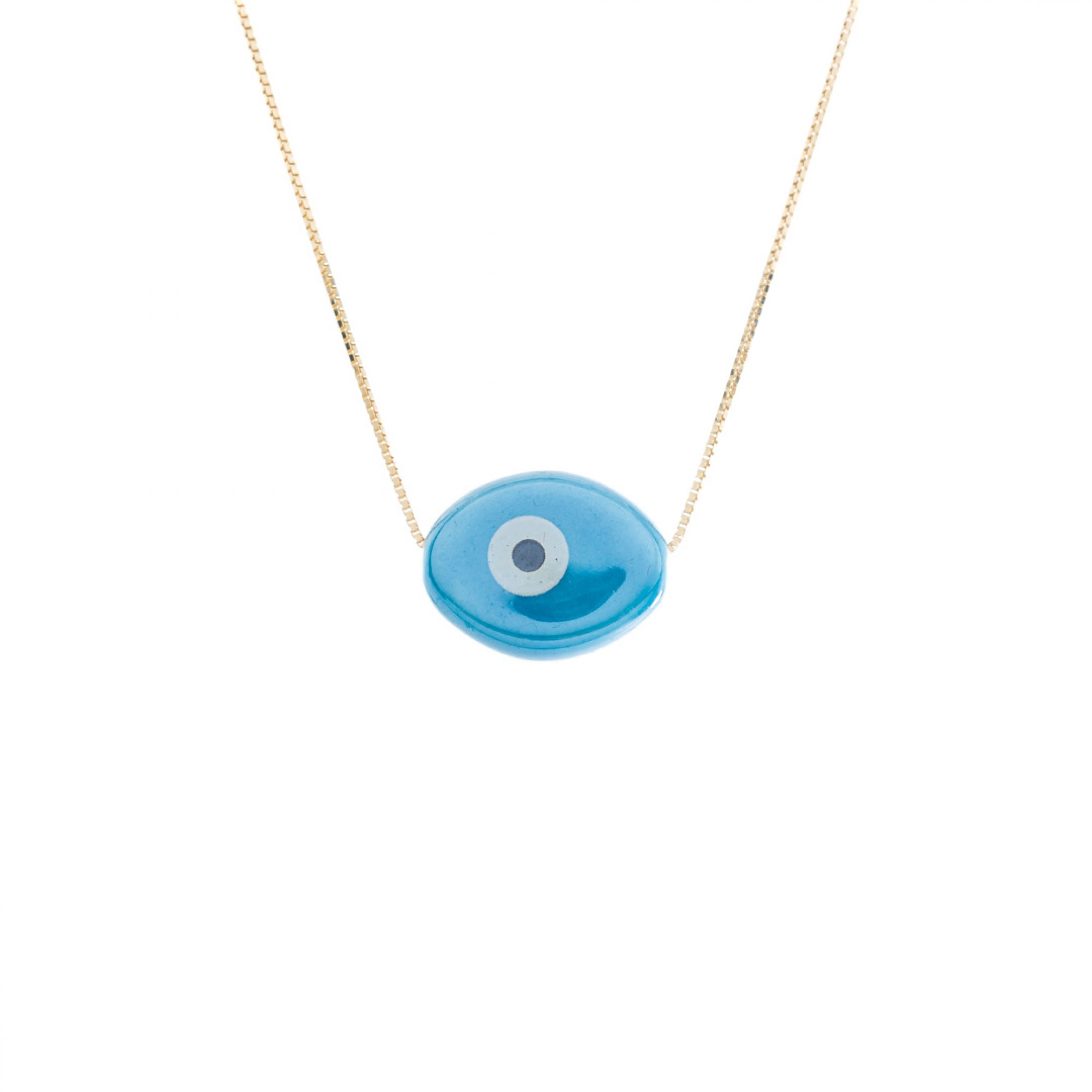 Gold plated eye bead necklace