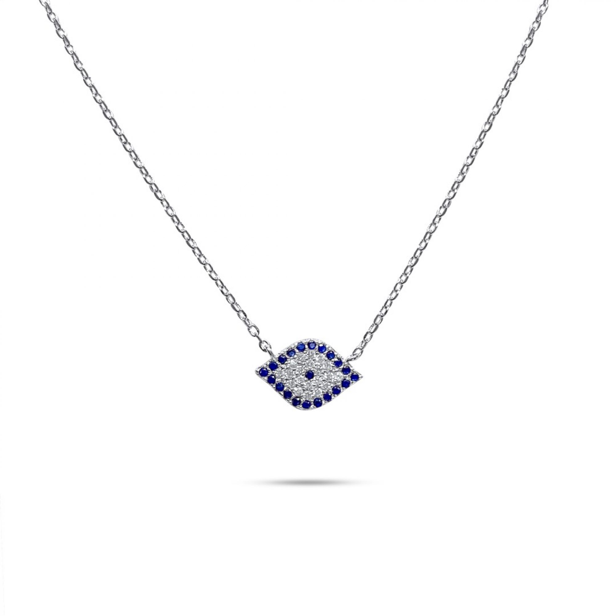 Eye necklace with zircon stones