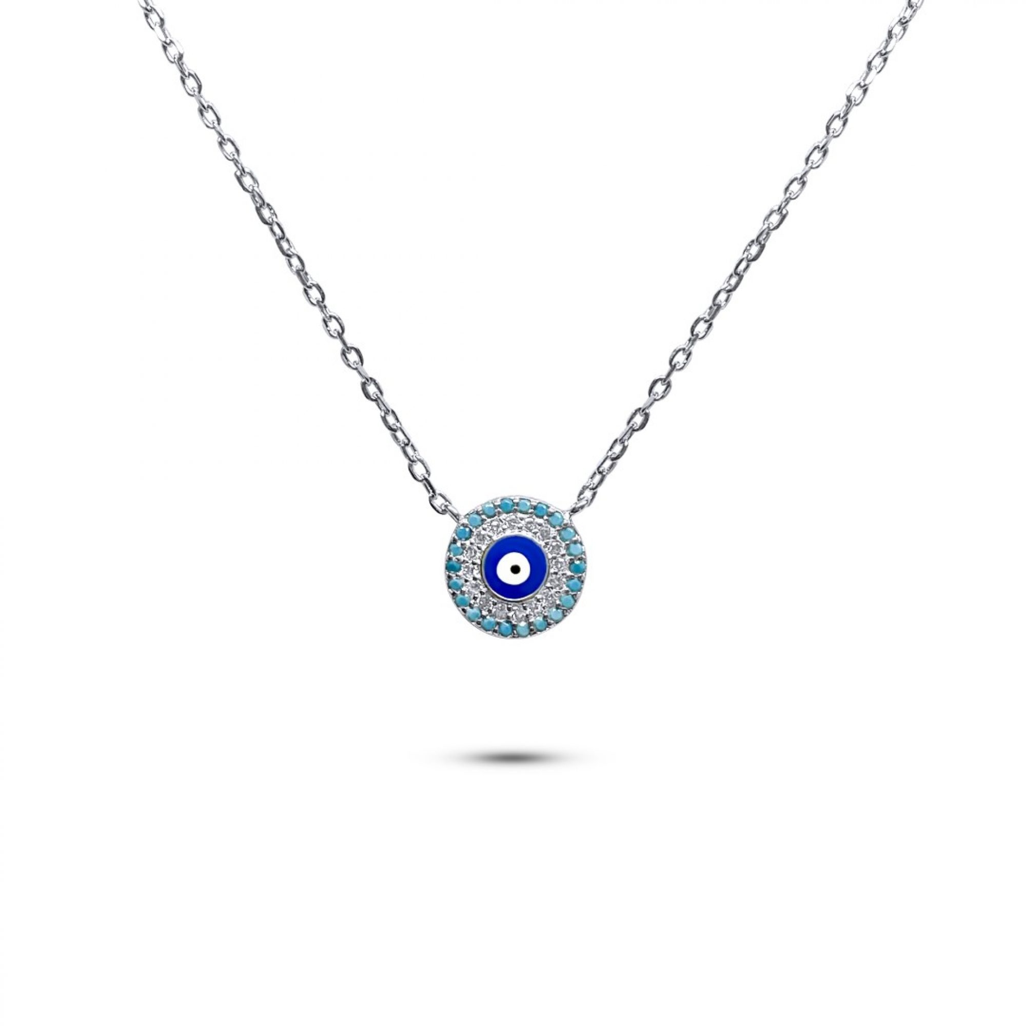 Eye necklace with zircon stones