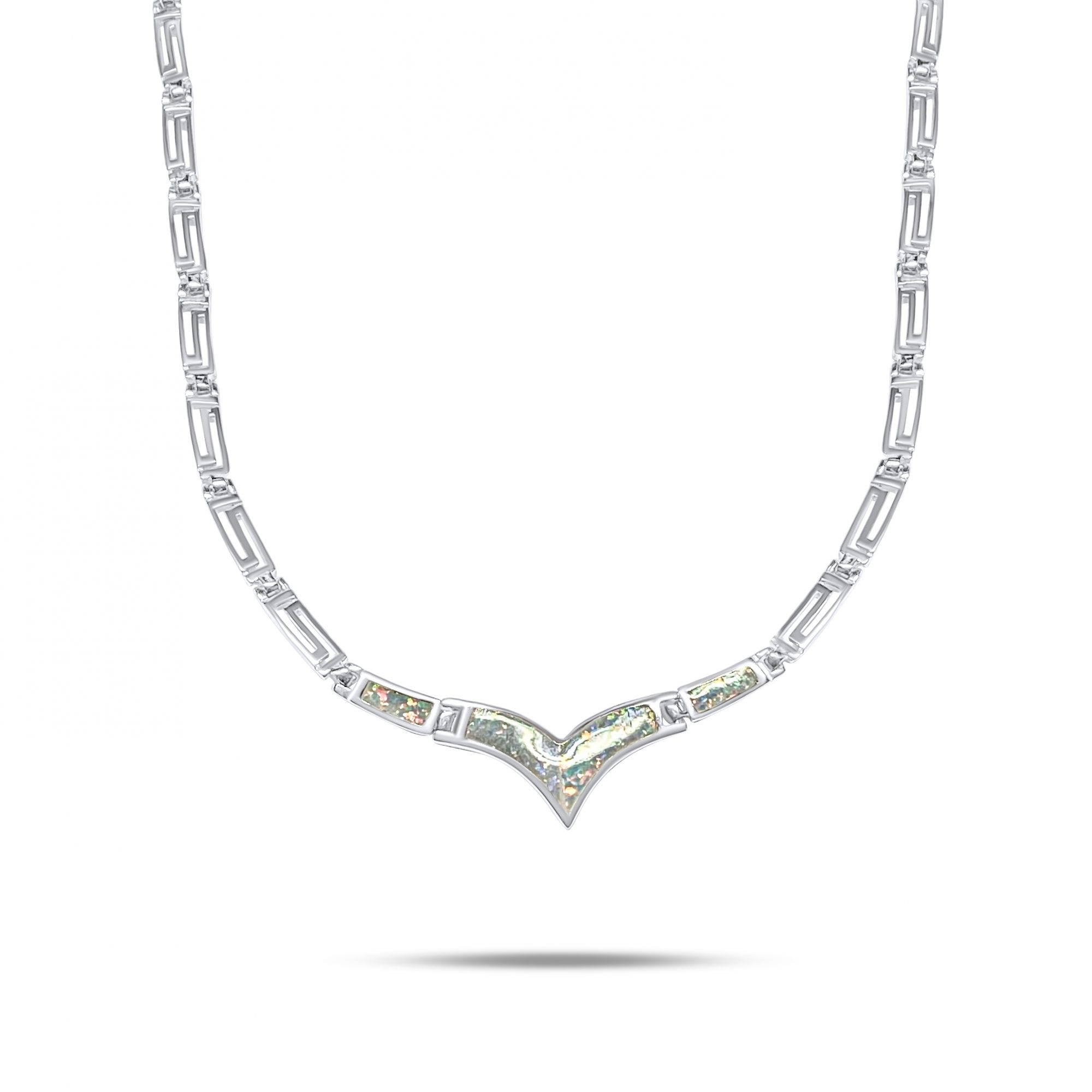 White opal necklace with meander