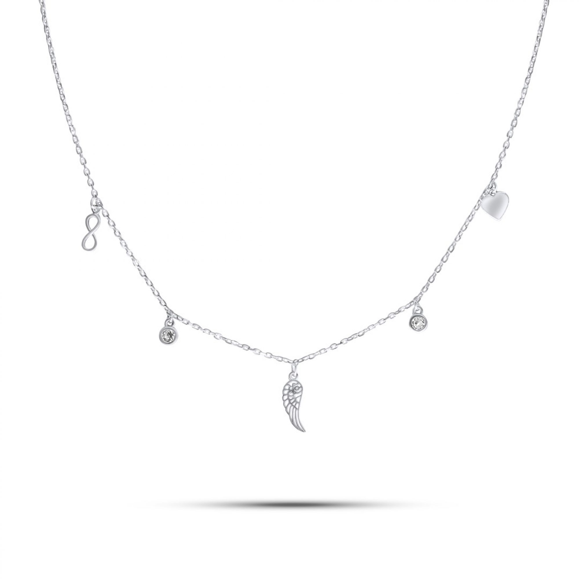 Dangle necklace with zircon stones