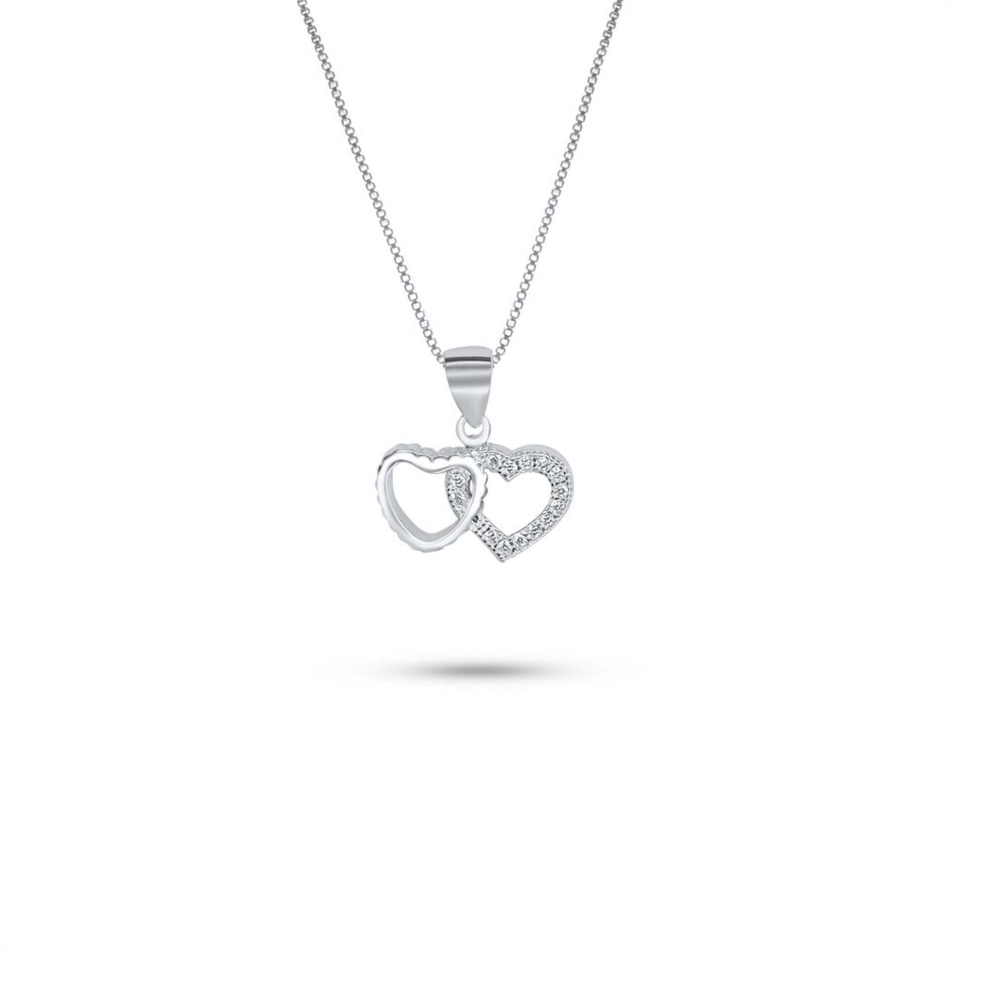 Heart necklace with zircon stones