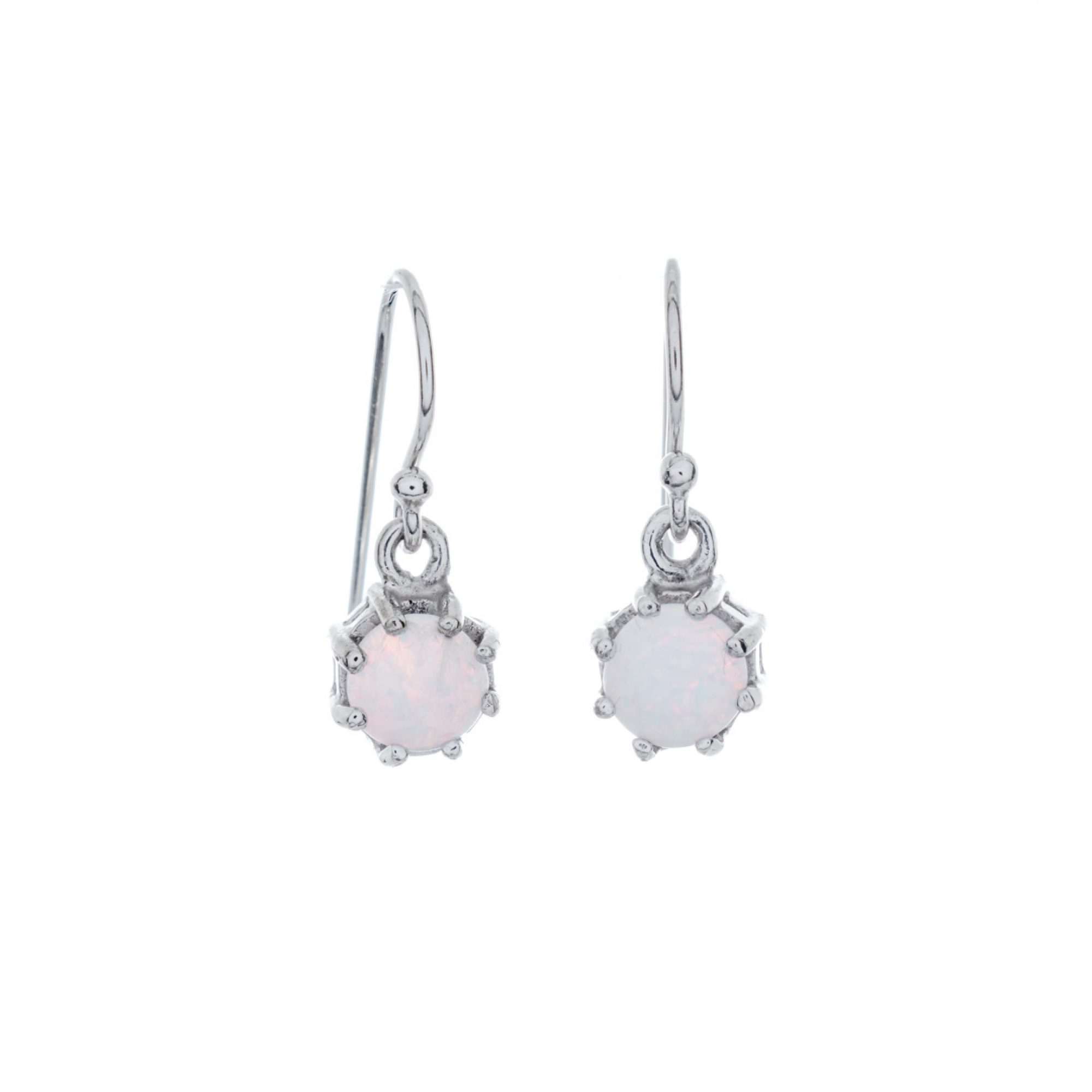 Dangle earrings with white opal