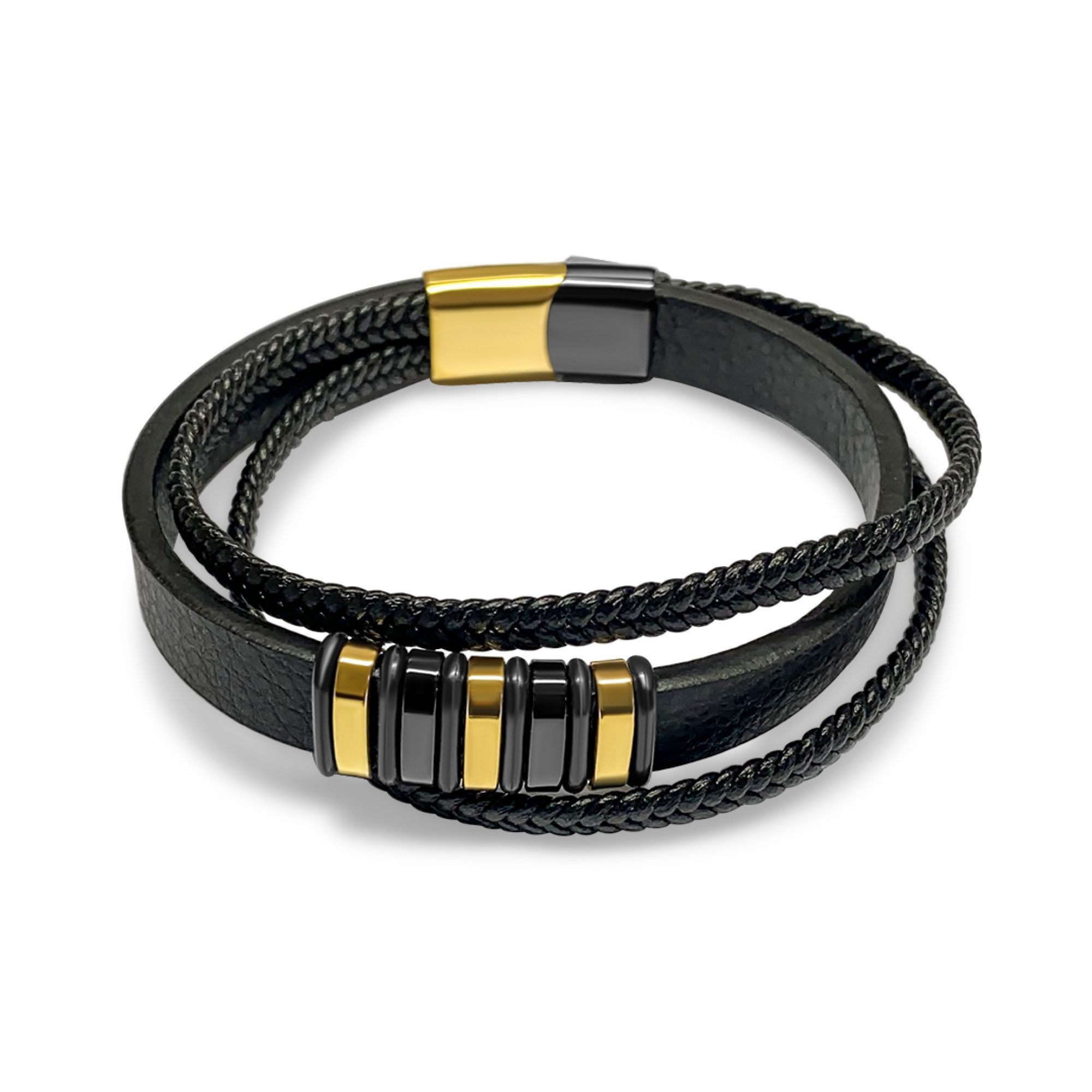 Leather-Steel bracelet