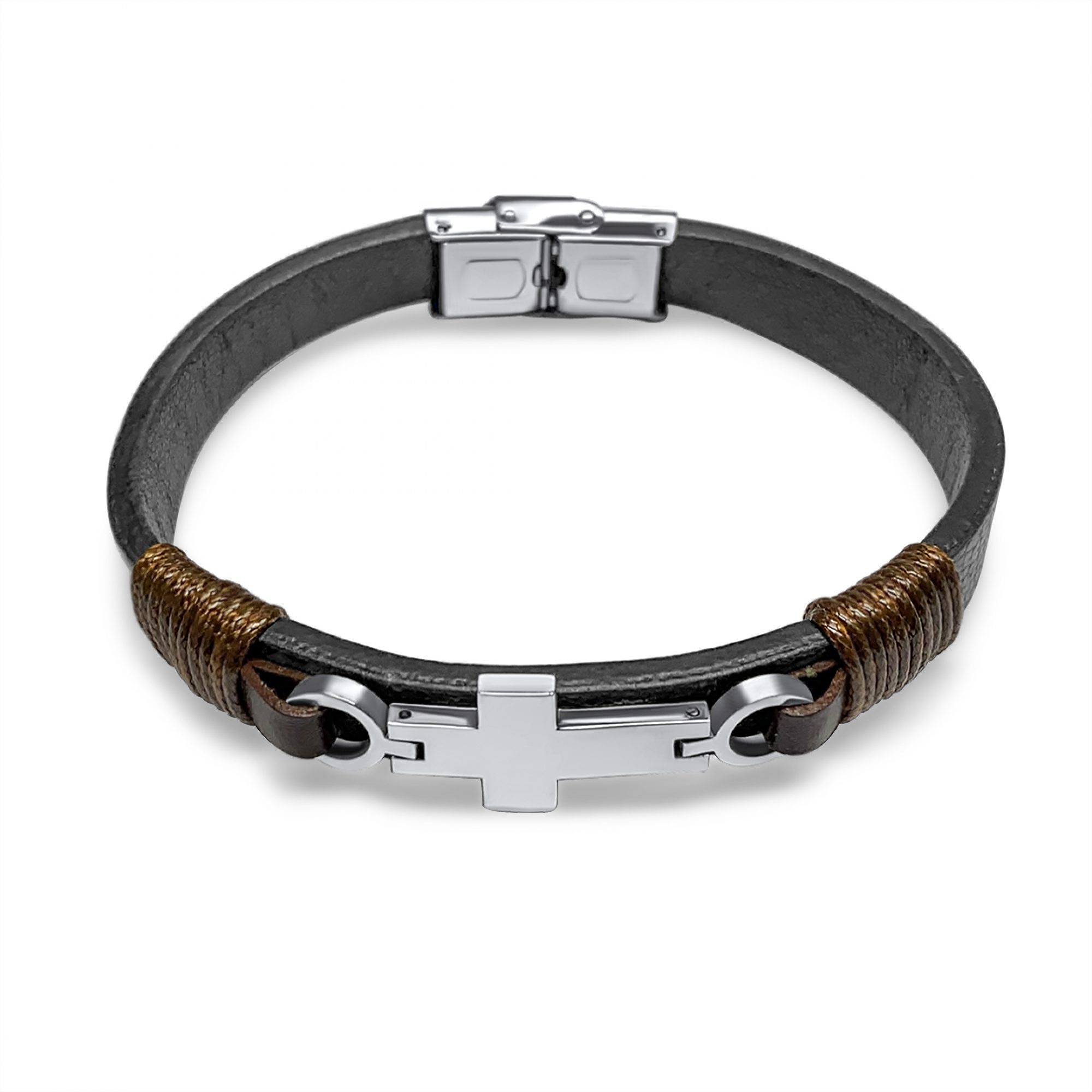 Leather-Steel bracelet