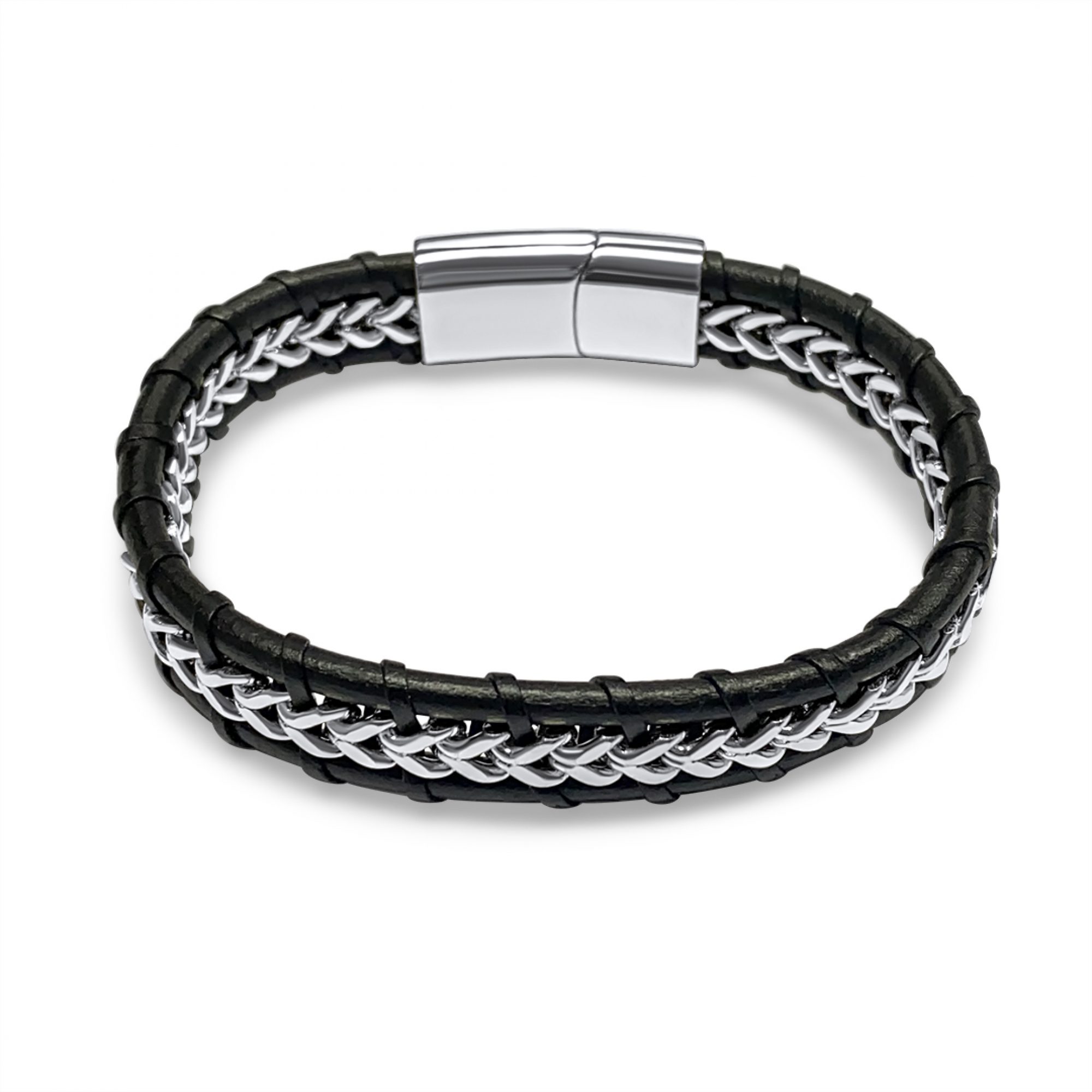 Leather-Steel bracelet