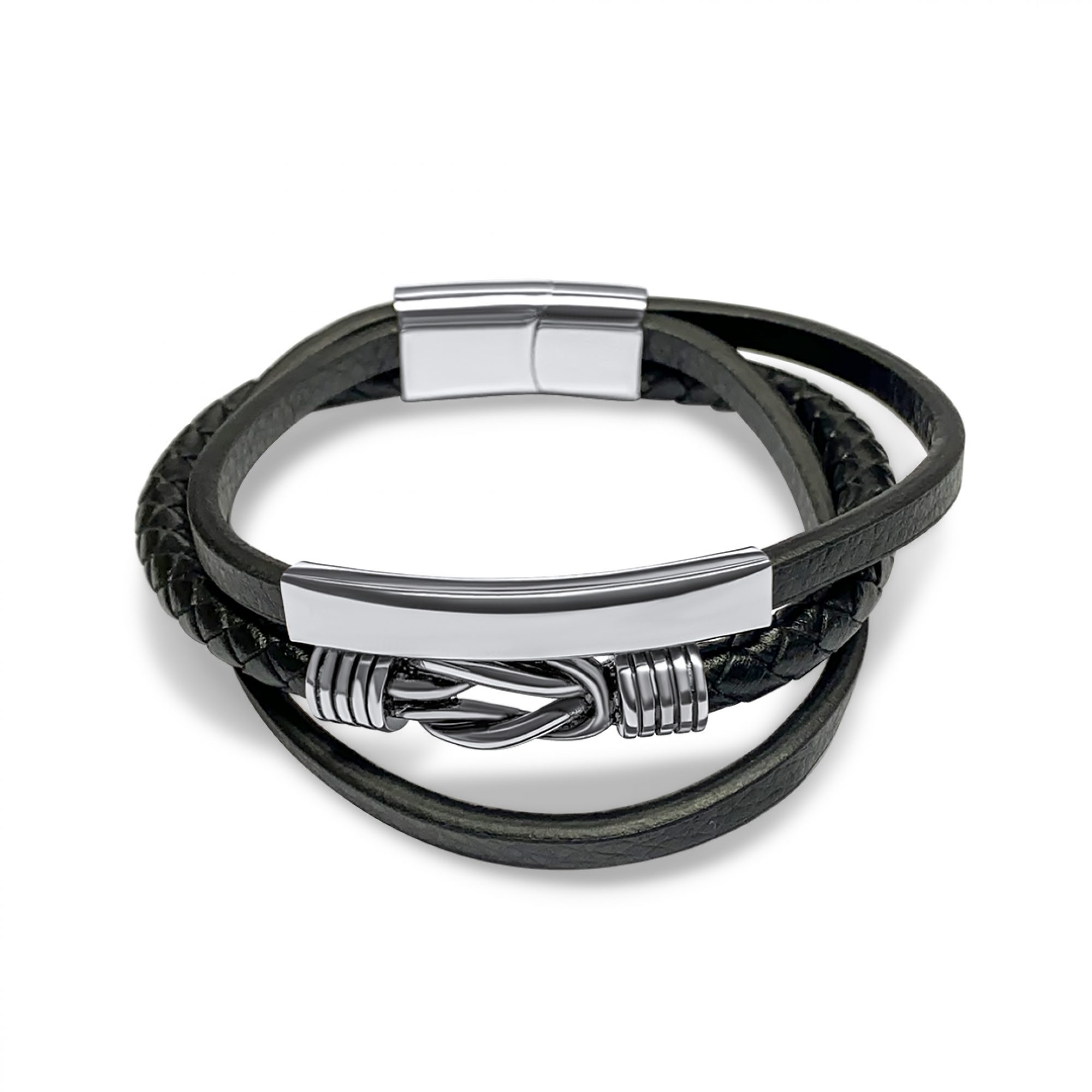 Leather-Steel bracelet