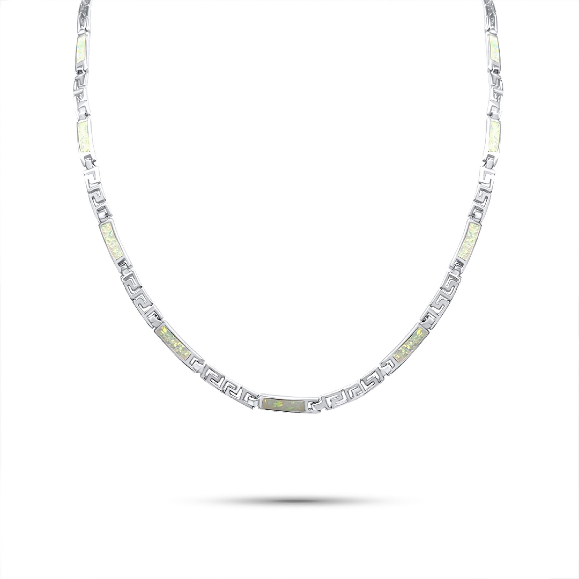 White opal necklace with meander