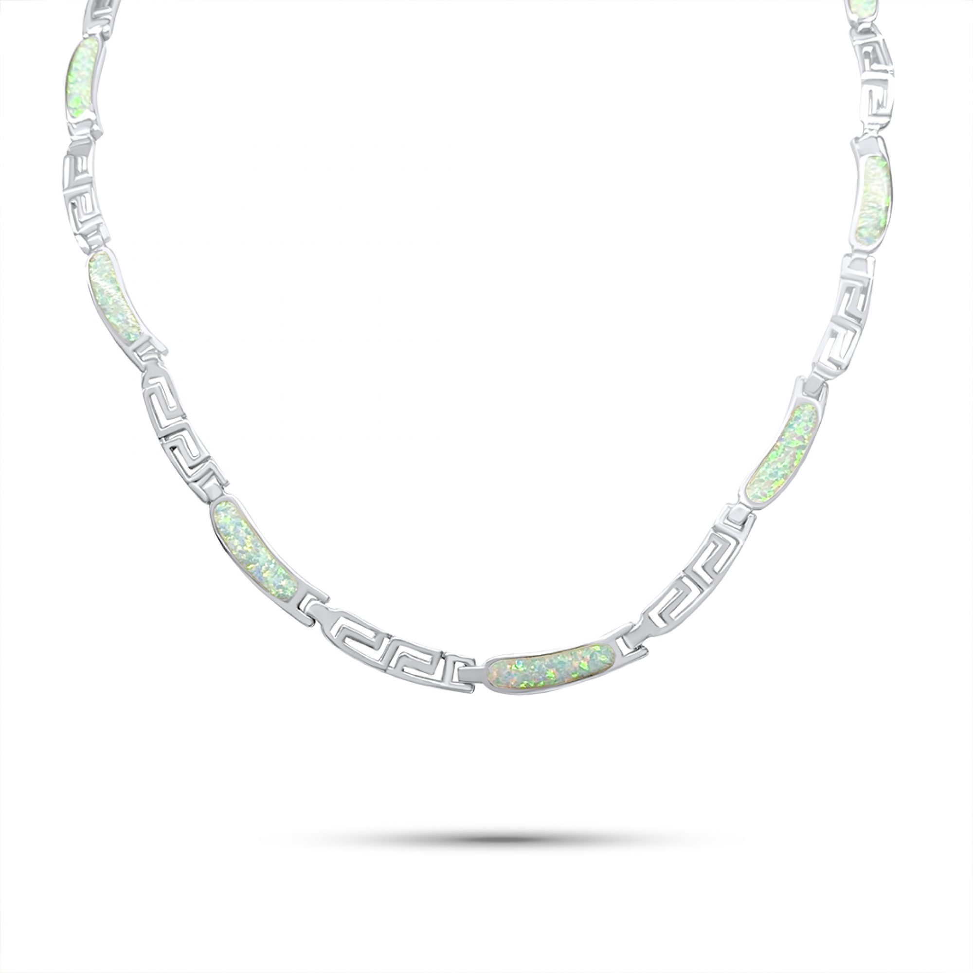 White opal necklace with meander