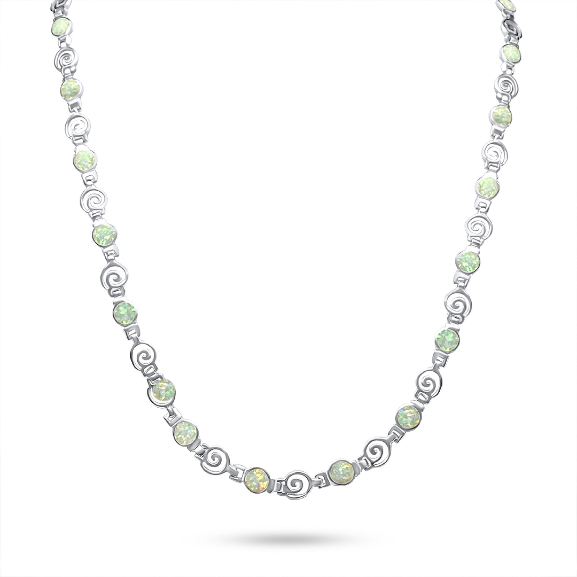 White opal necklace with meander