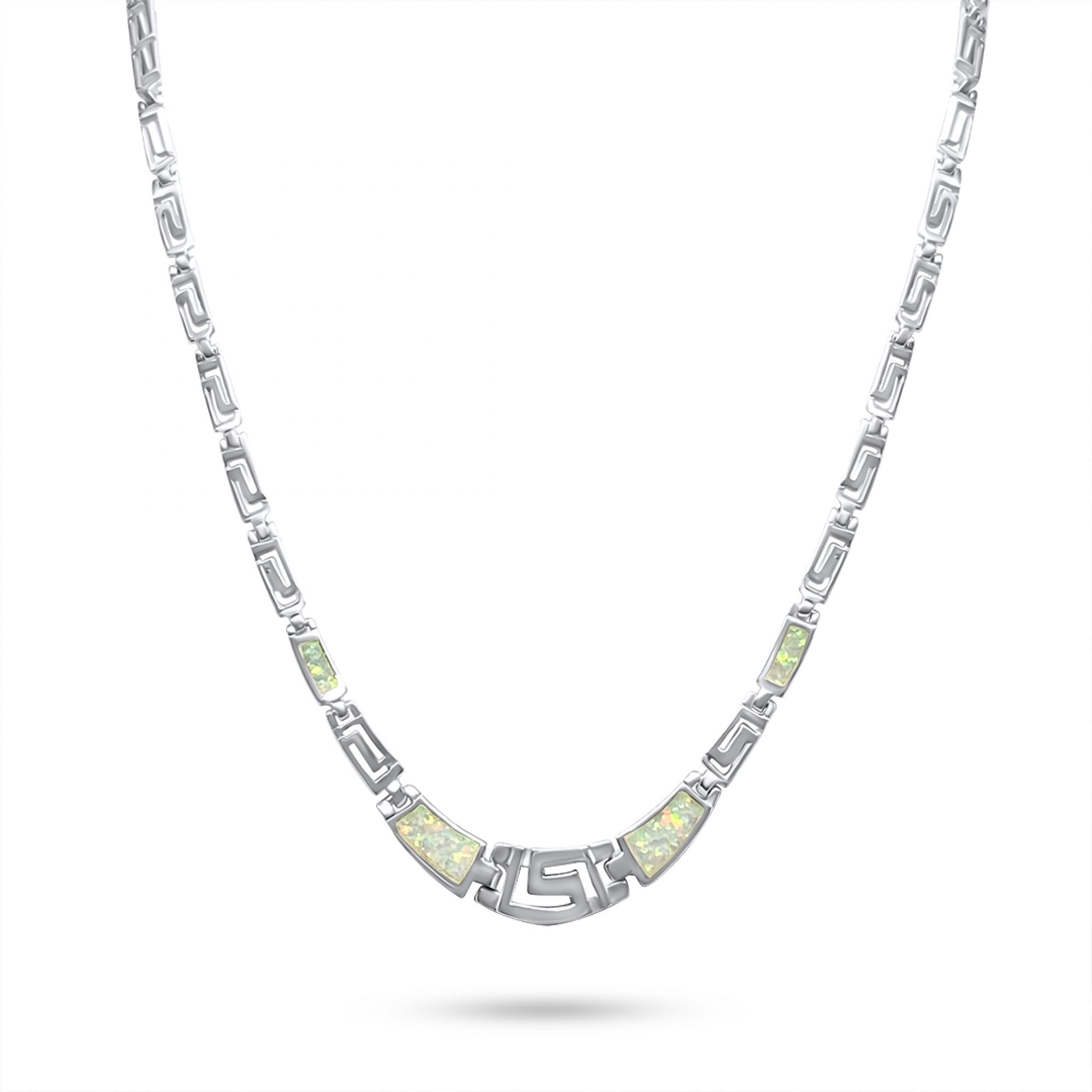 White opal necklace with meander