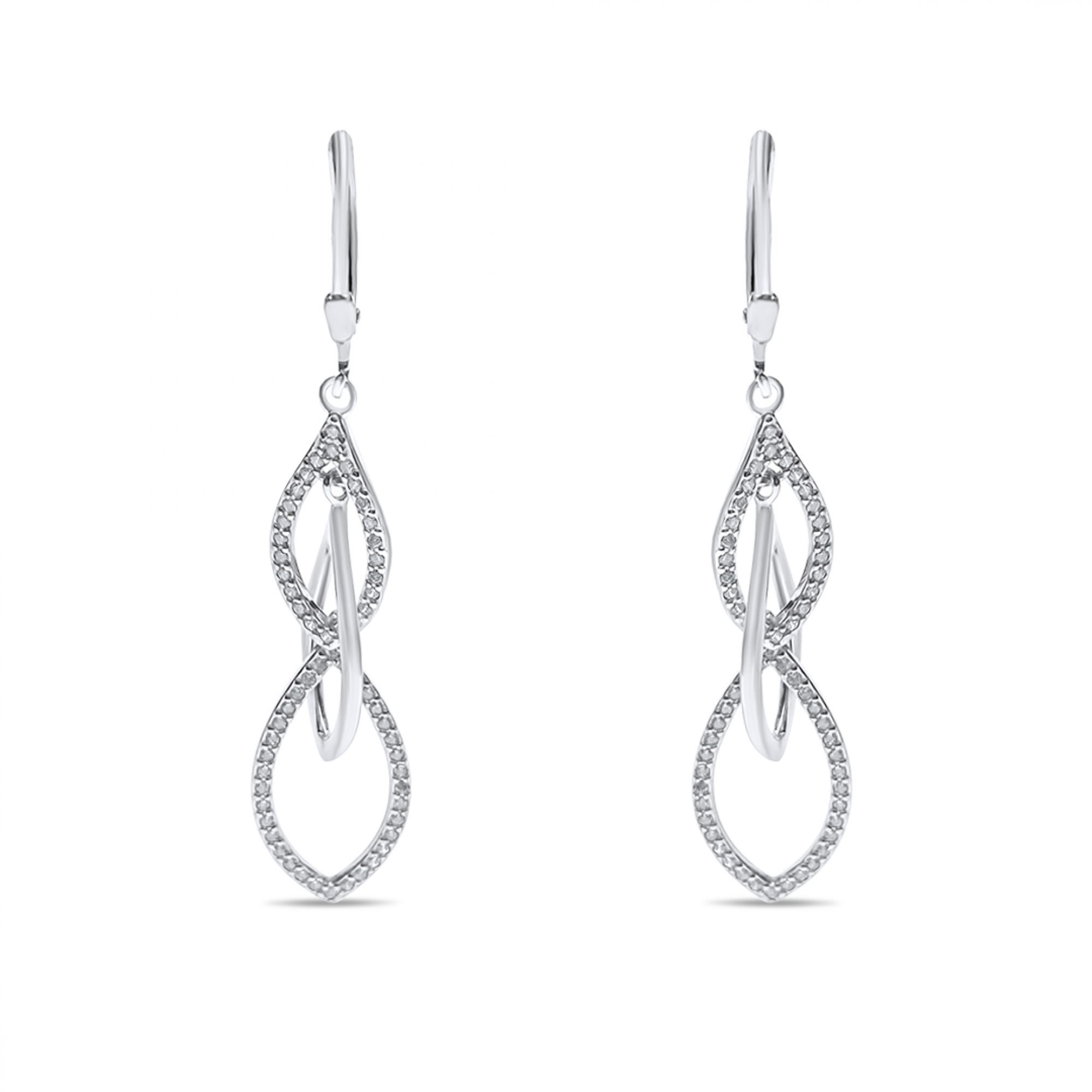 Silver earrings with zircon stones