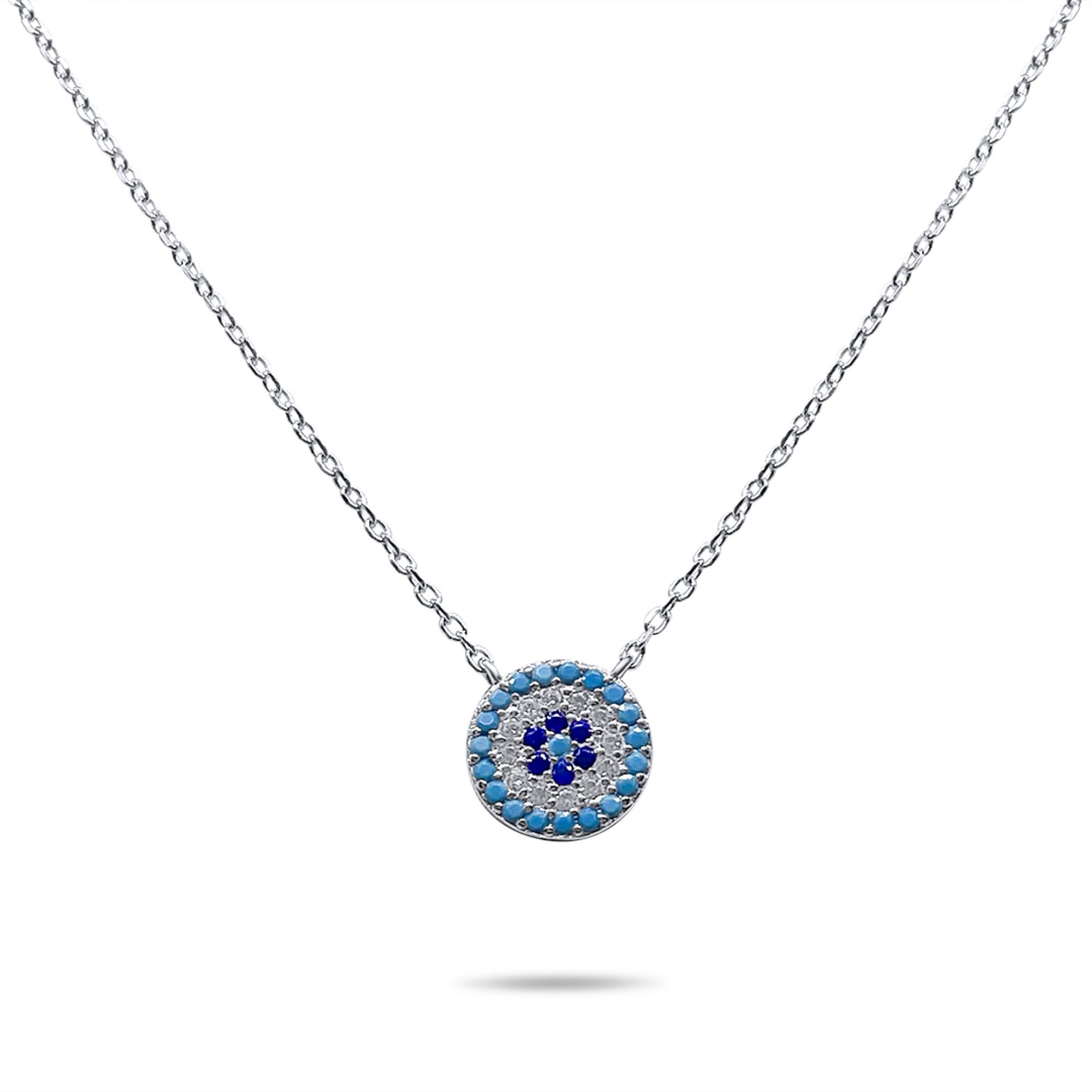 Eye necklace with zircon stones 