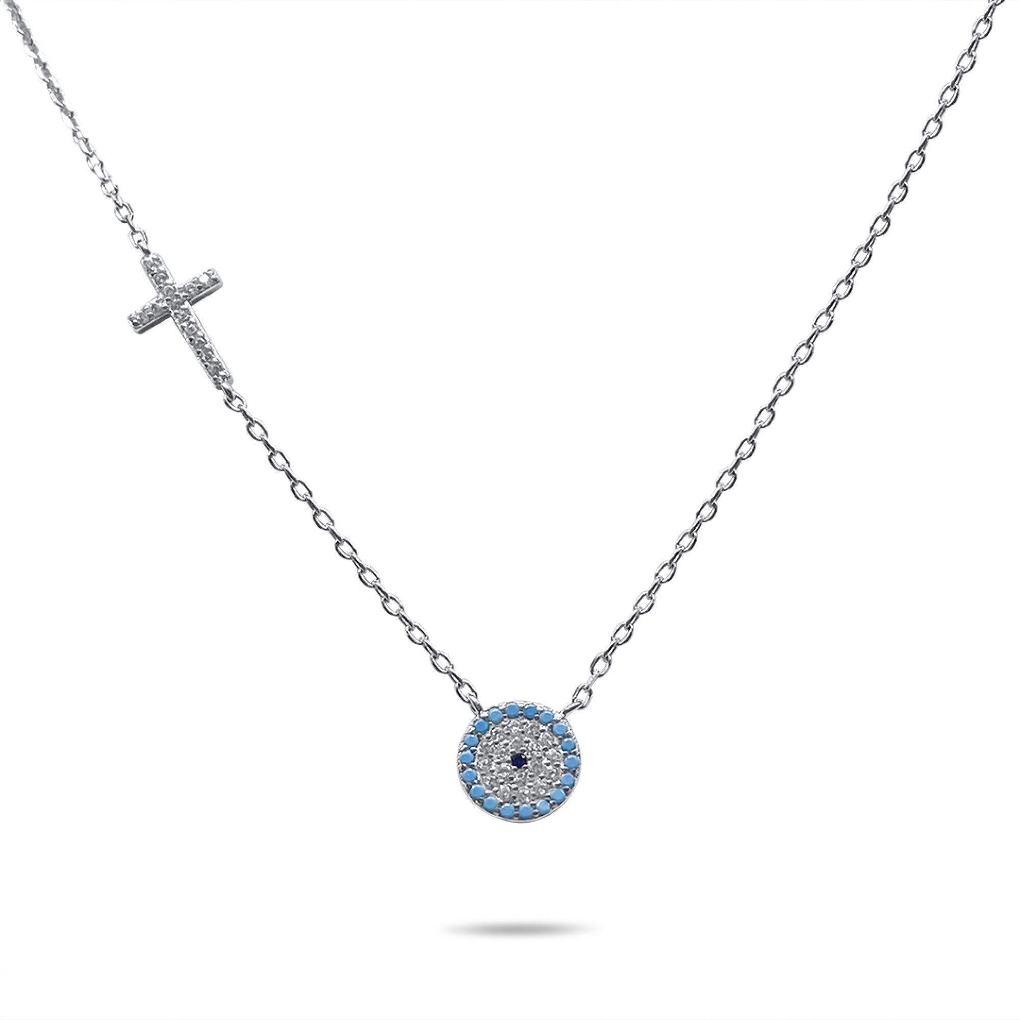 Eye necklace with zircon stones 