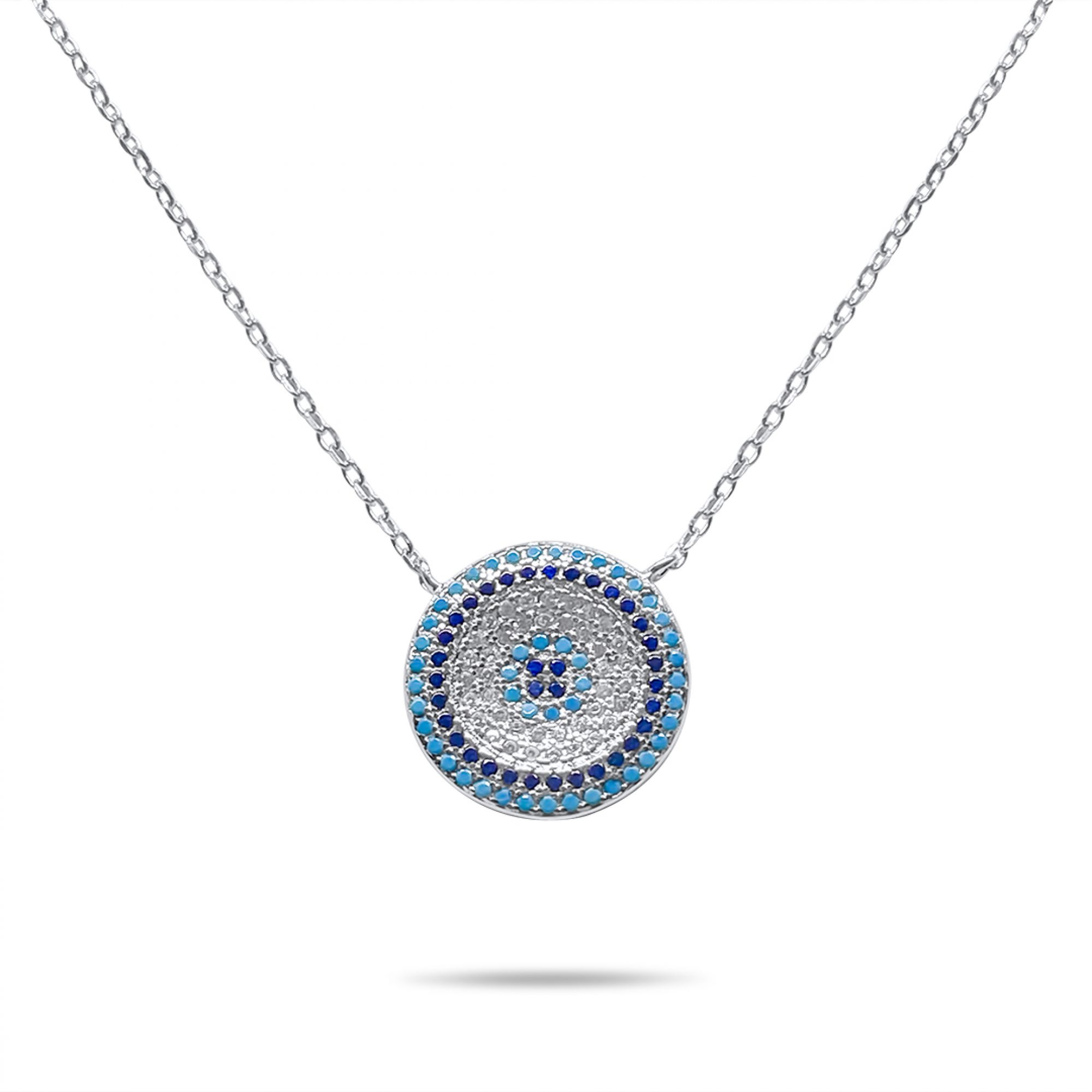 Eye necklace with zircon stones 