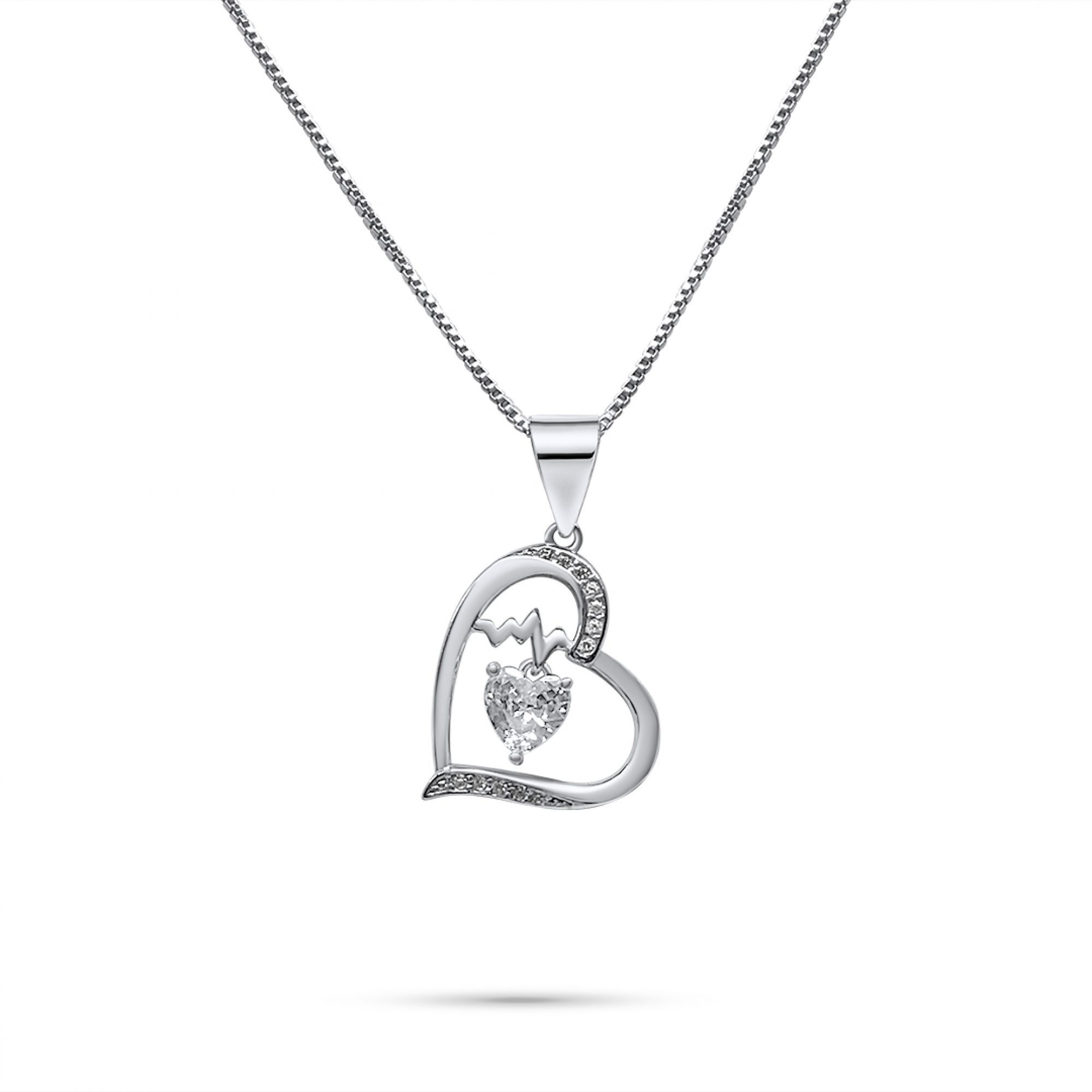 Heart necklace with zircon stones