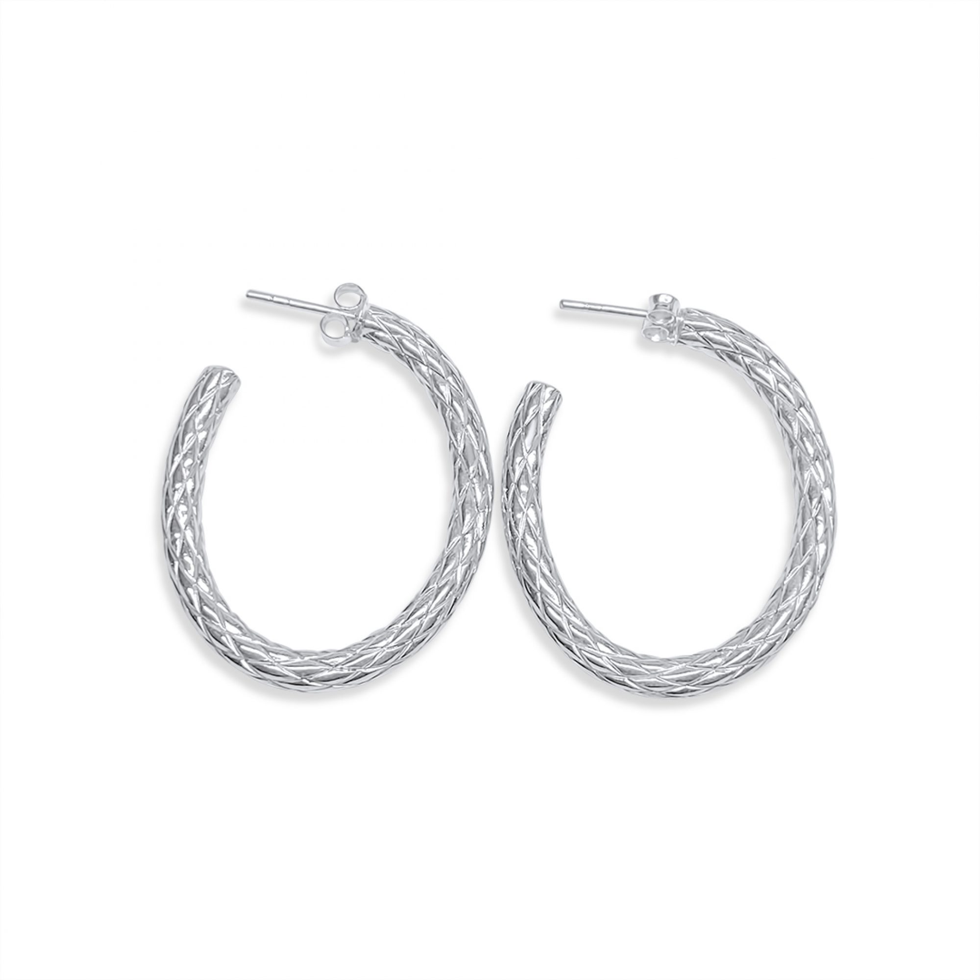 Silver engraved hoops 