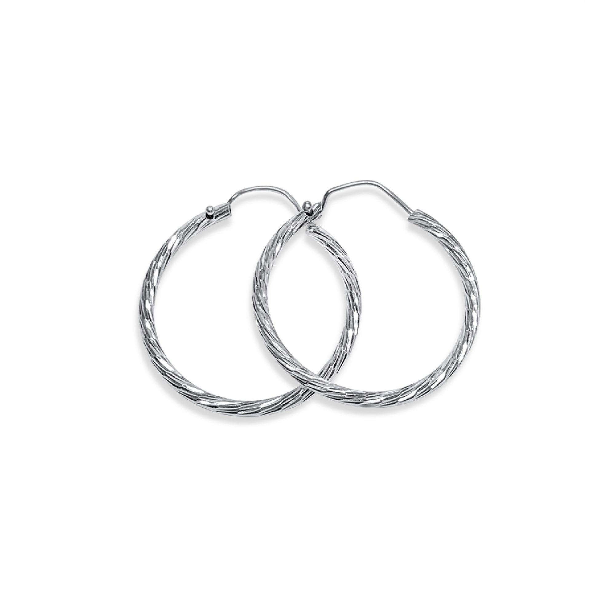 Silver engraved hoops (27mm)