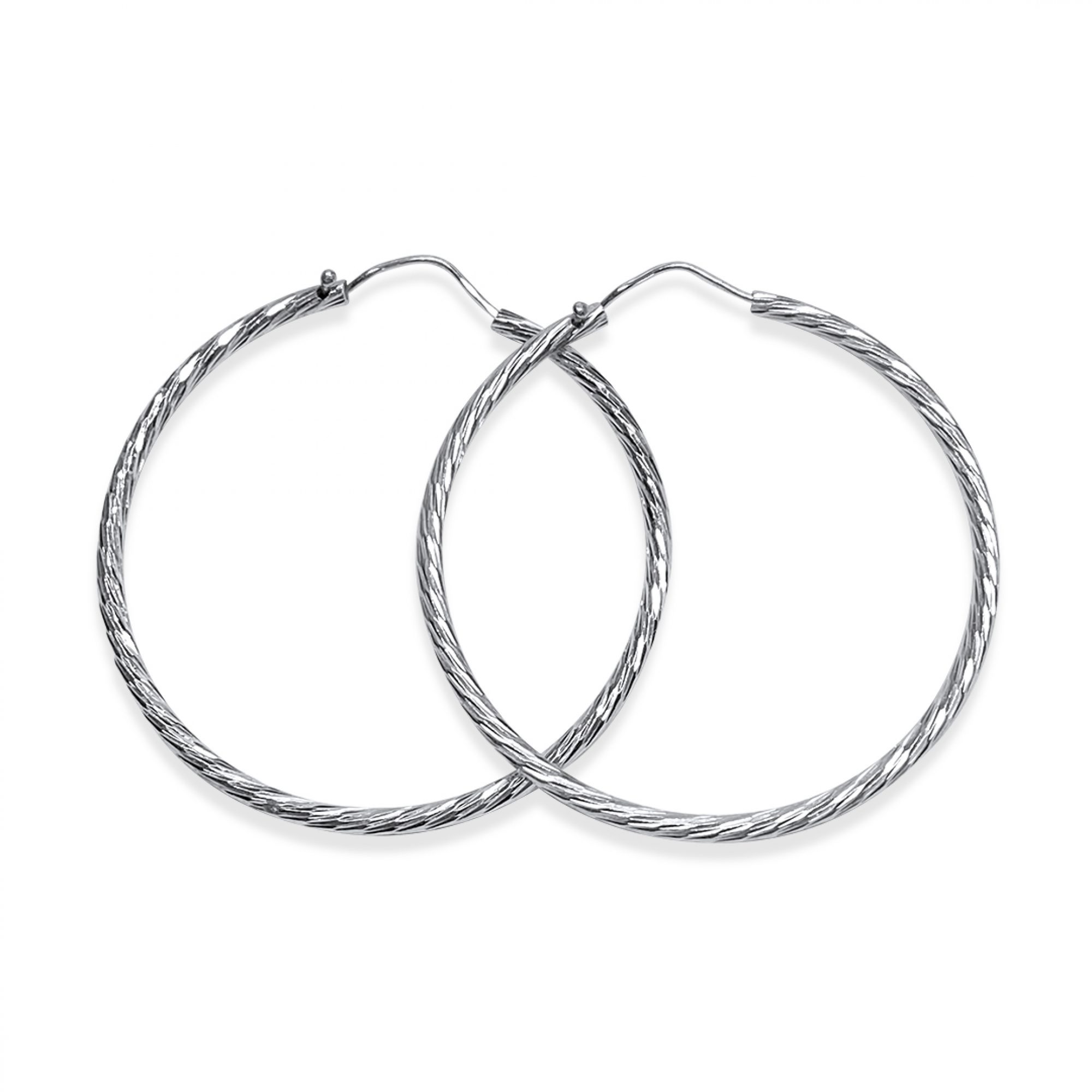 Silver engraved hoops (44mm)