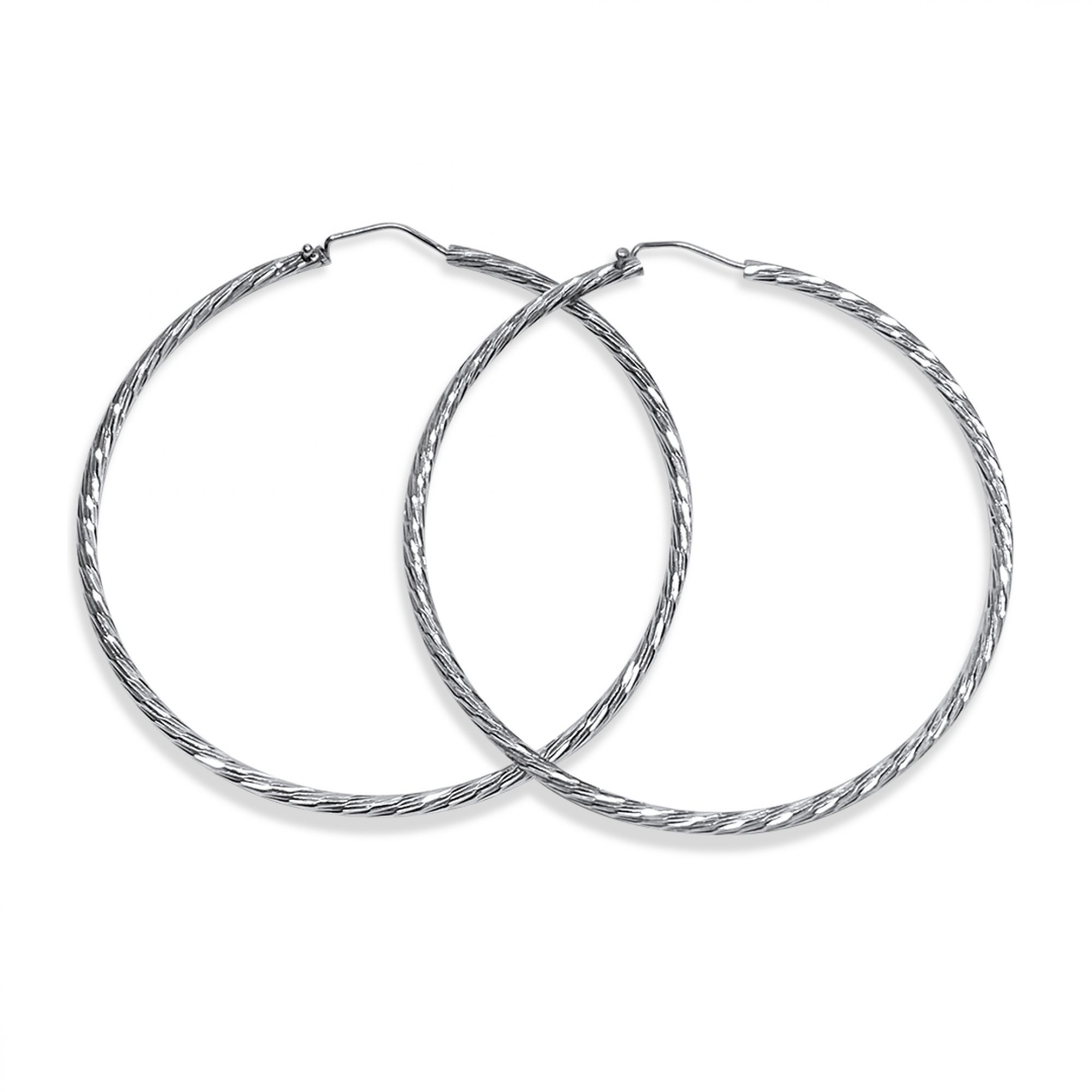 Silver engraved hoops (56mm)