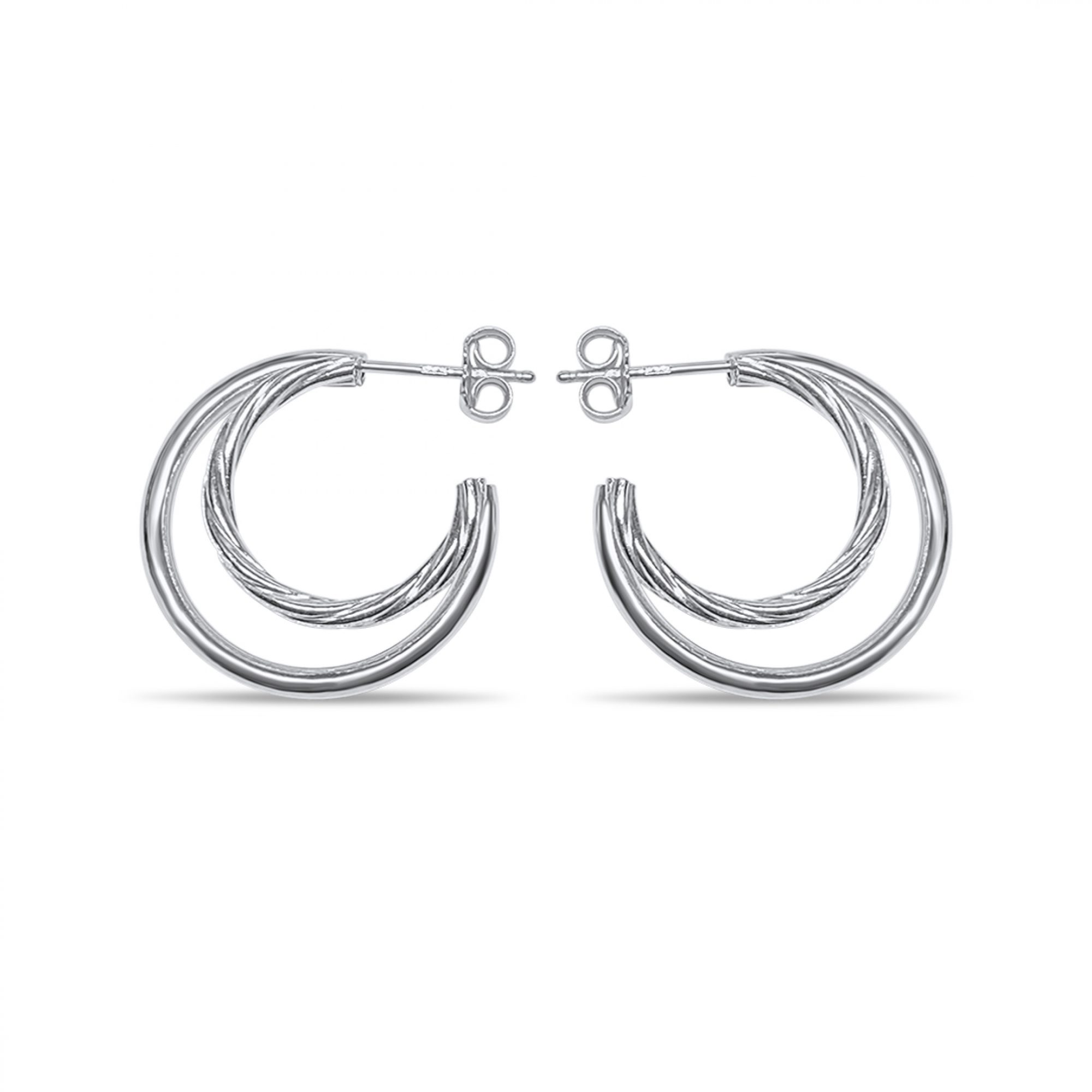 Silver double hoops (24mm)