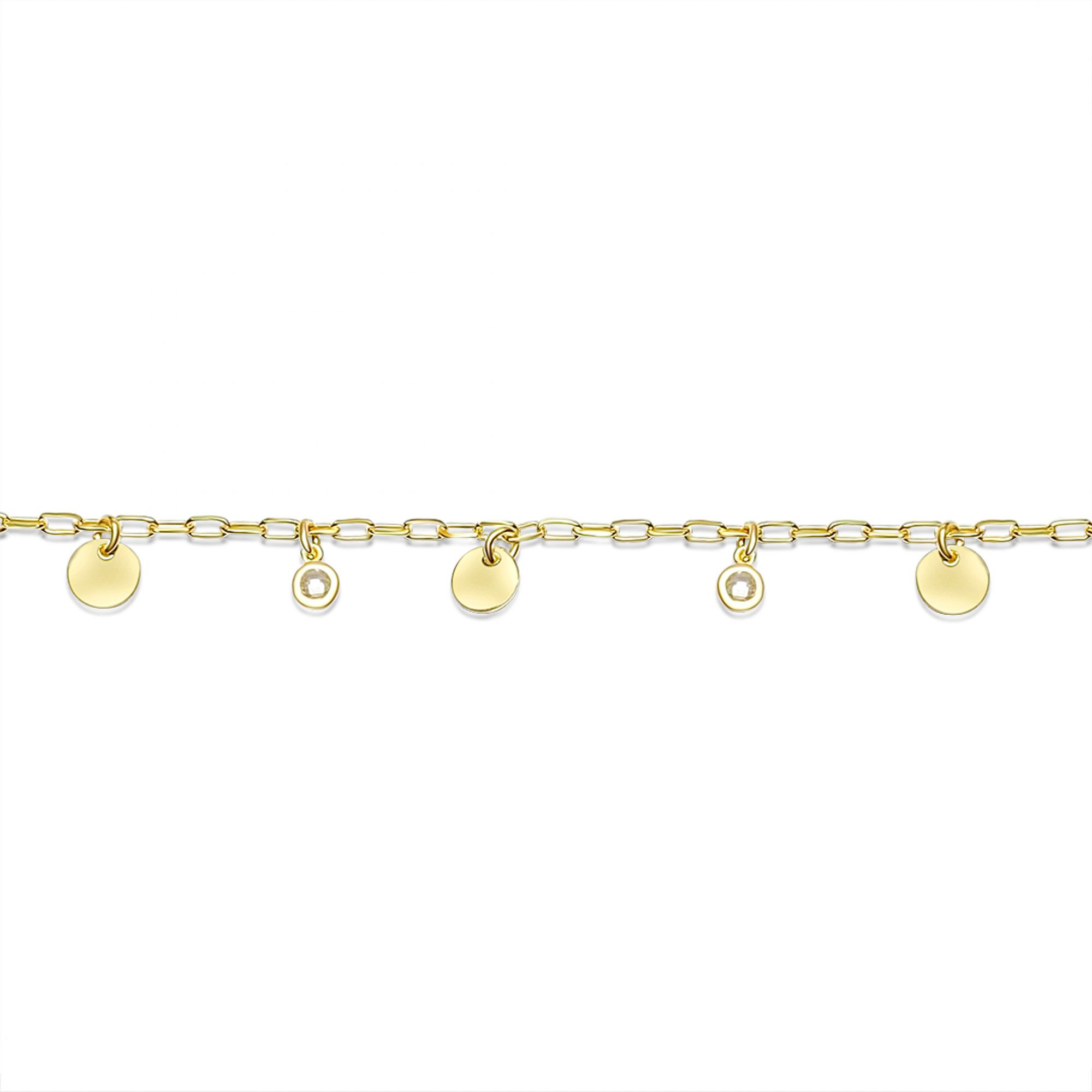 Gold plated bracelet with zircon stones