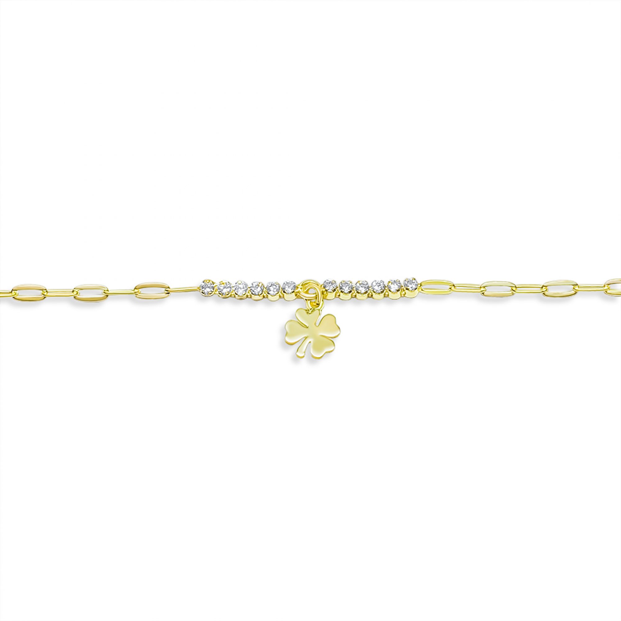 Gold plated bracelet with zircon stones