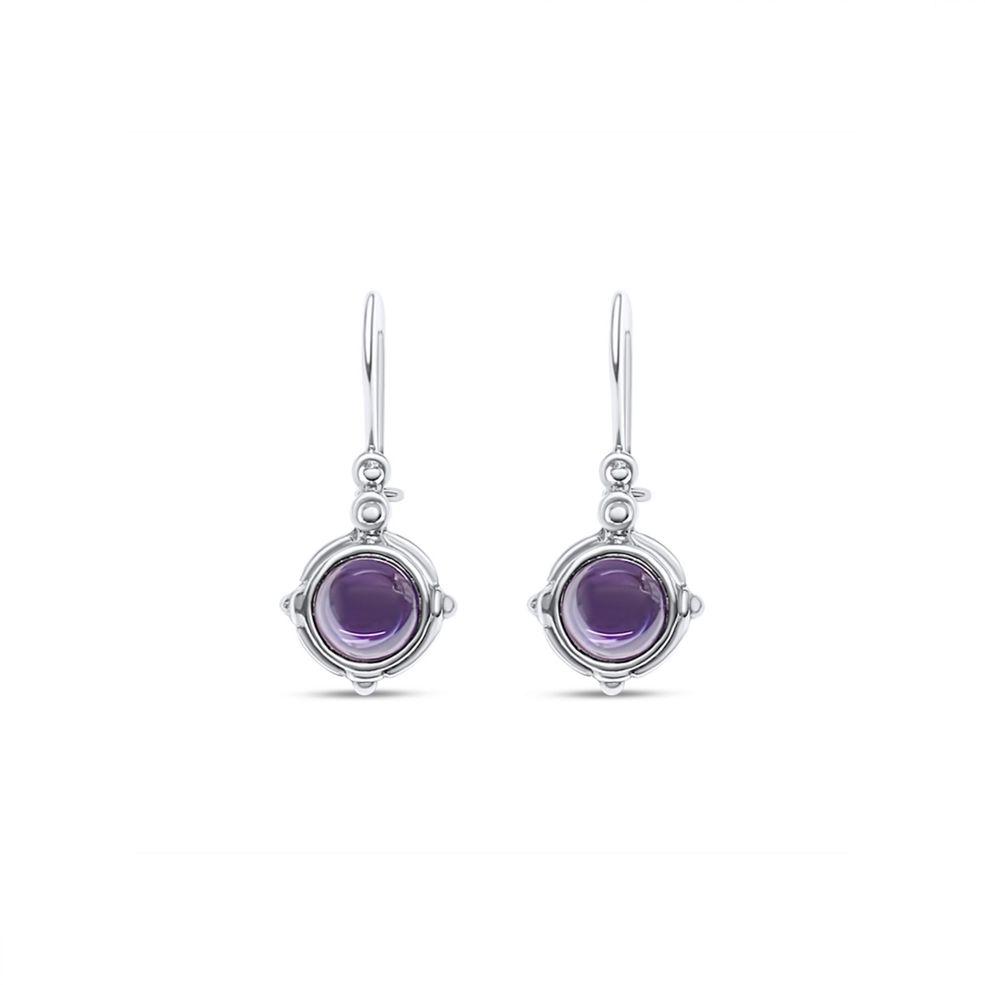 Oxidised earrings with amethyst stones