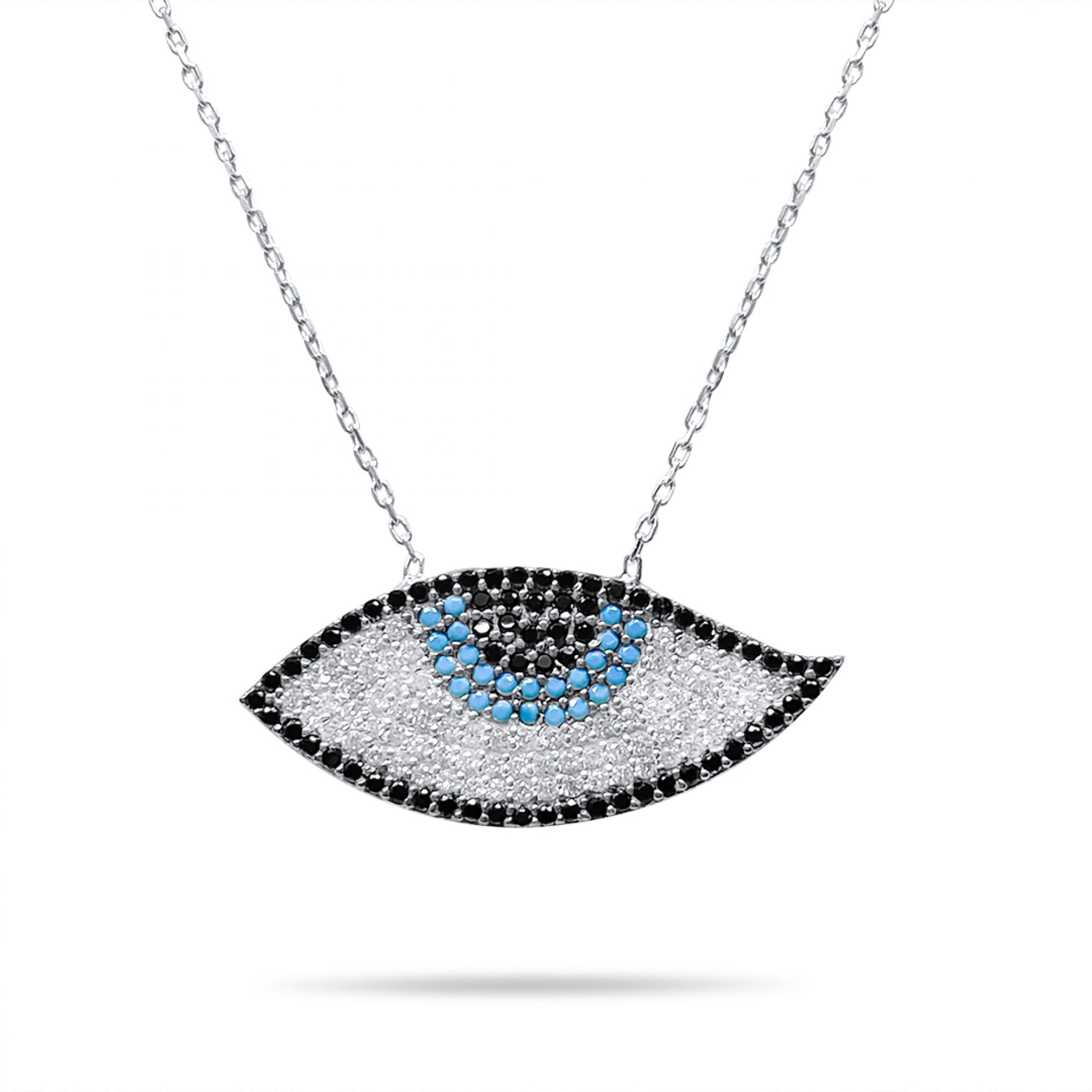 Eye necklace with zircon stones 