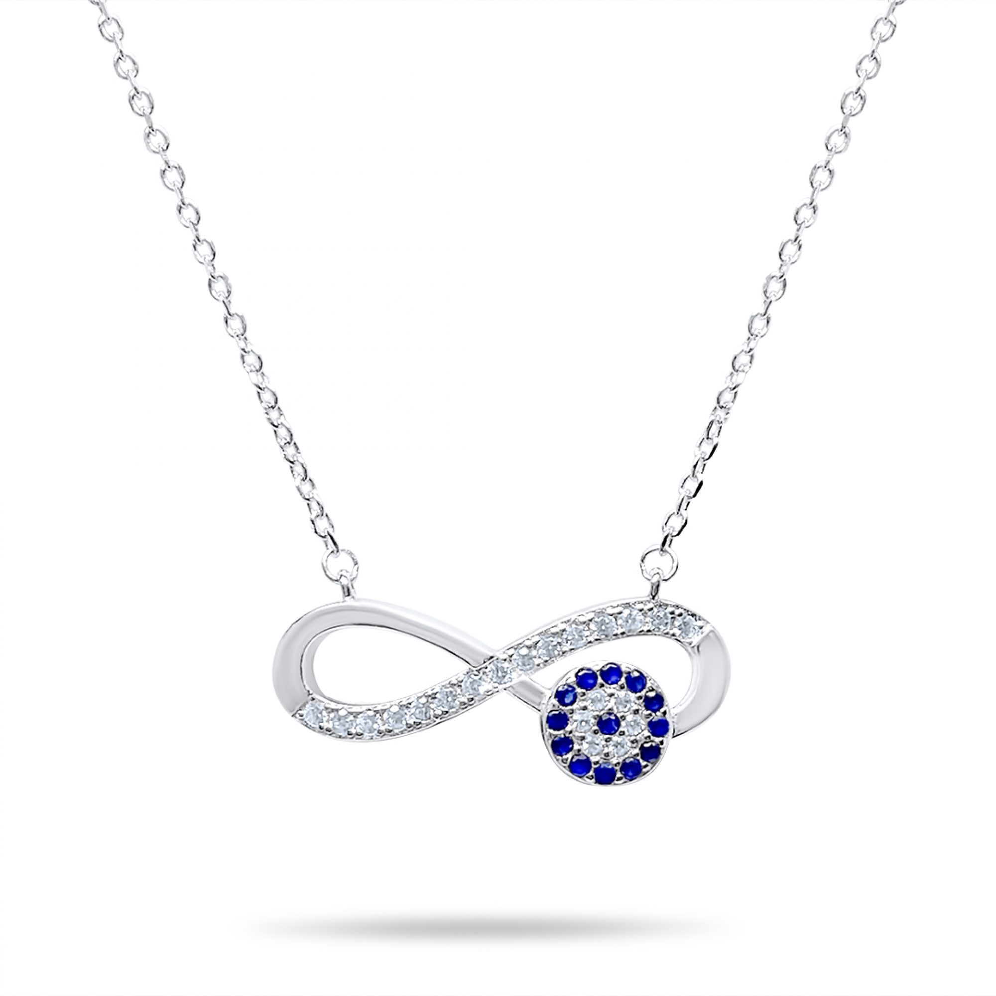 Infinity eye necklace with zircon stones