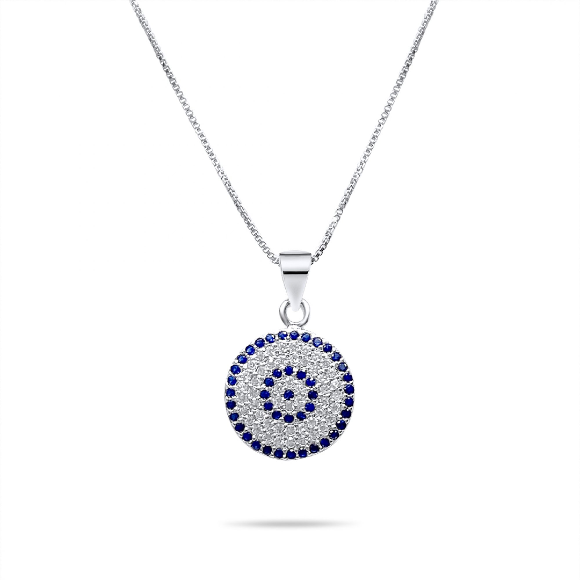 Eye pendant necklace with zircon stones