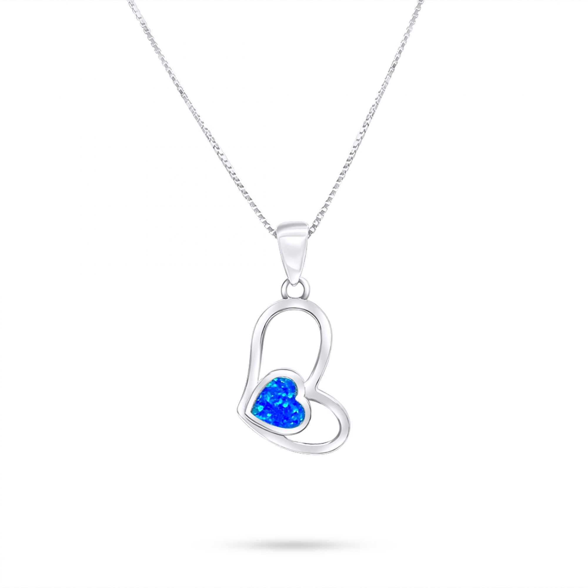 Opal heart pendant