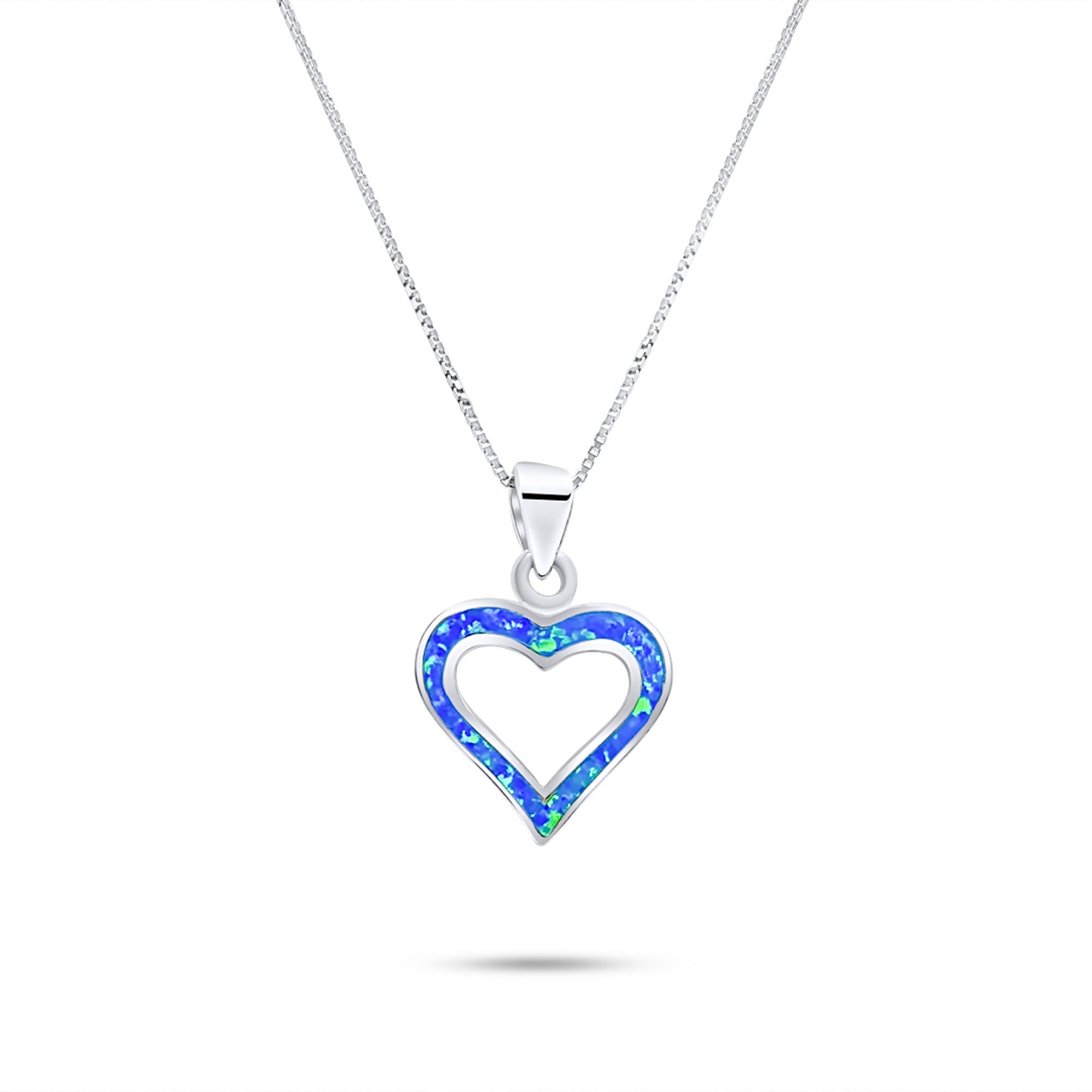 Opal heart pendant