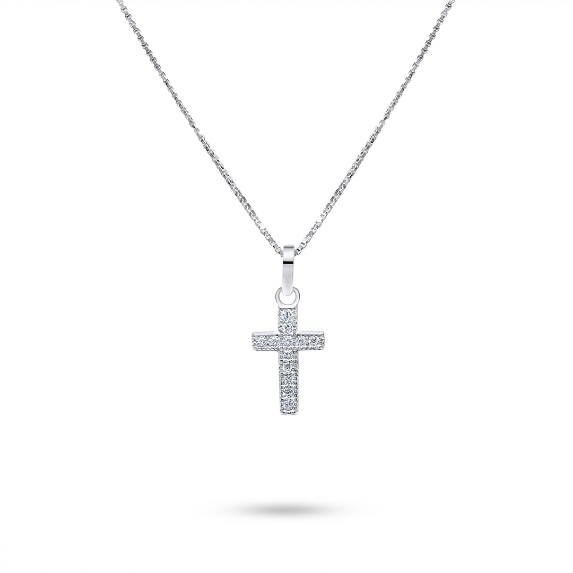 Cross necklace with zircon stones