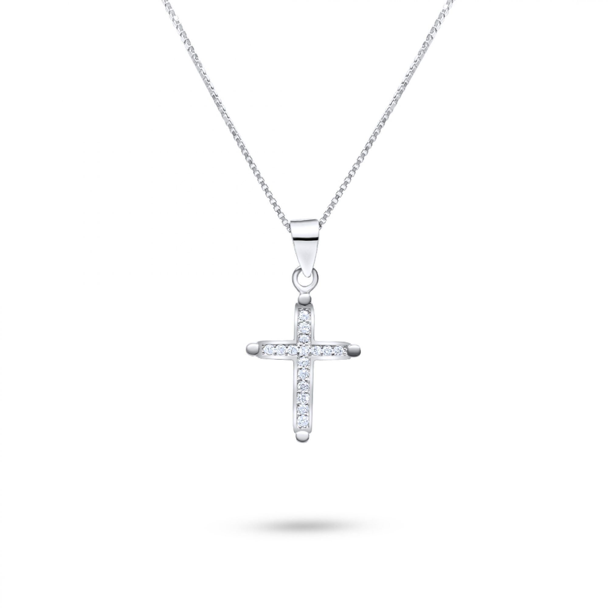 Cross necklace with zircon stones