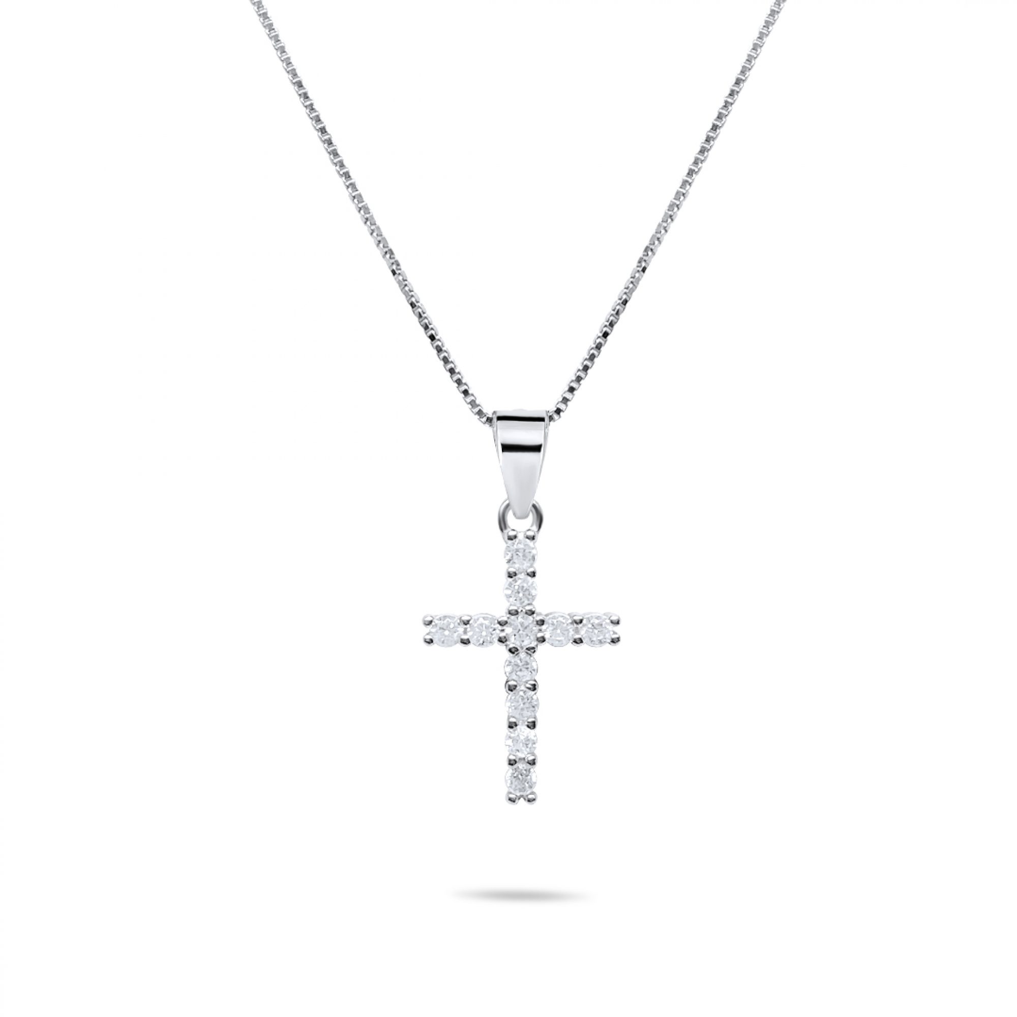 Cross necklace with zircon stones