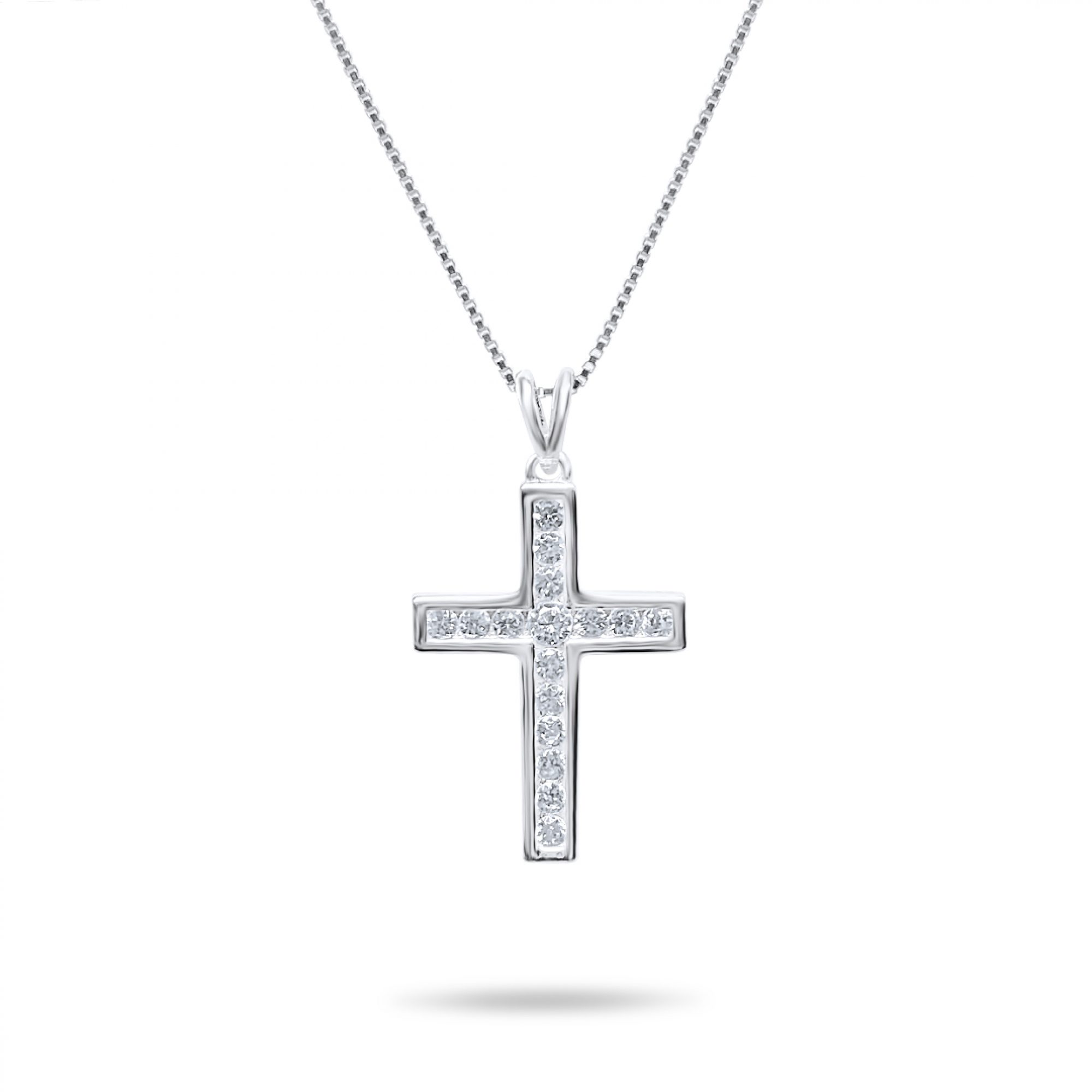 Cross necklace with zircon stones