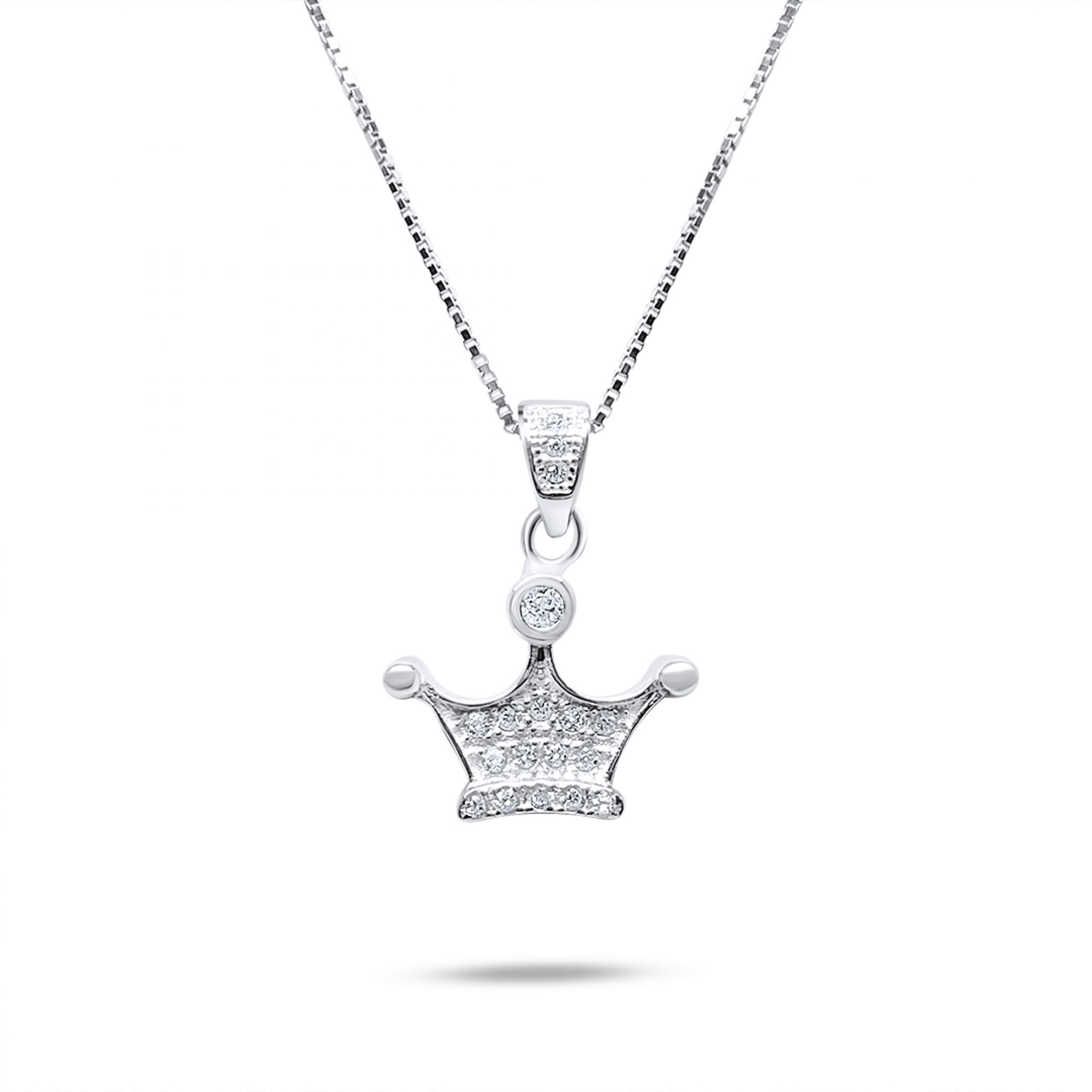 Crown necklace with zircon stones