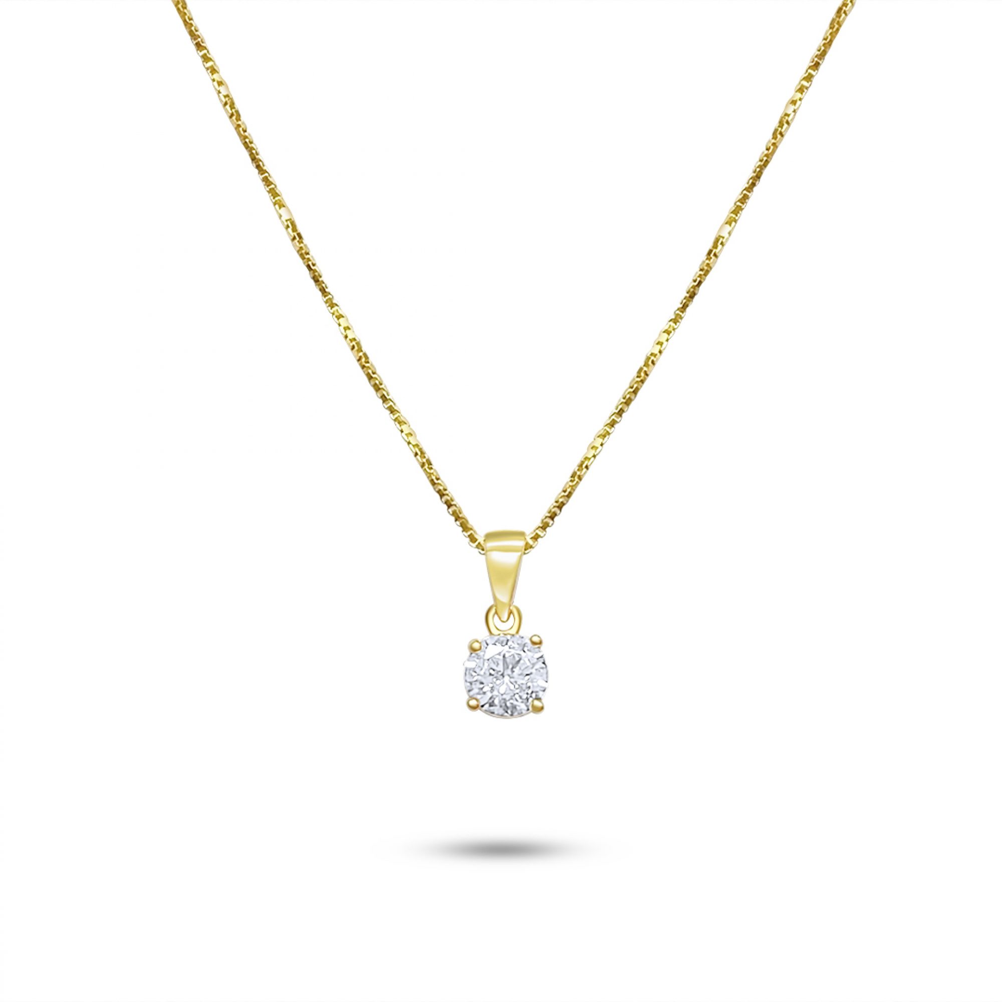 Gold plated single zircon necklace