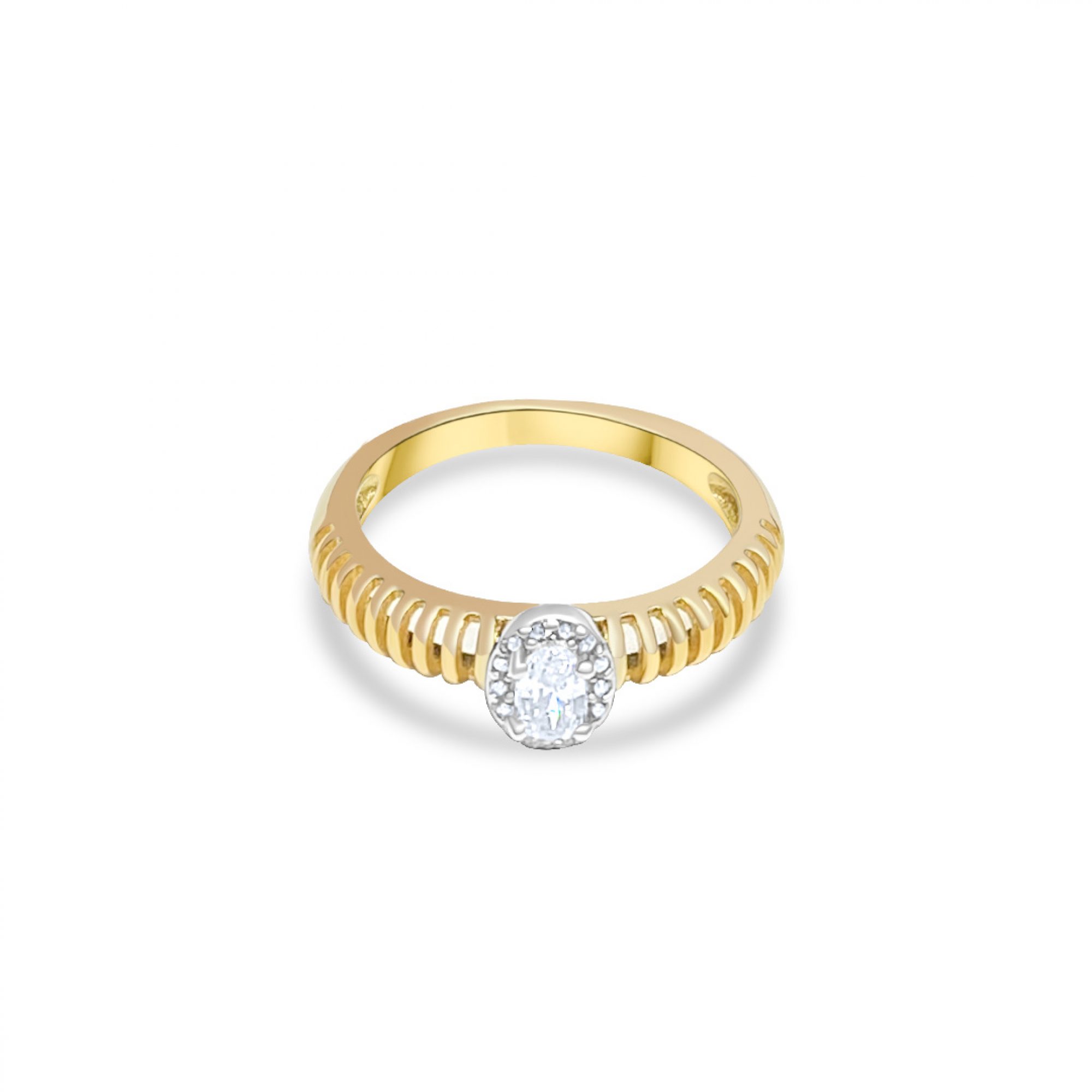 Gold plated ring with zircon stones